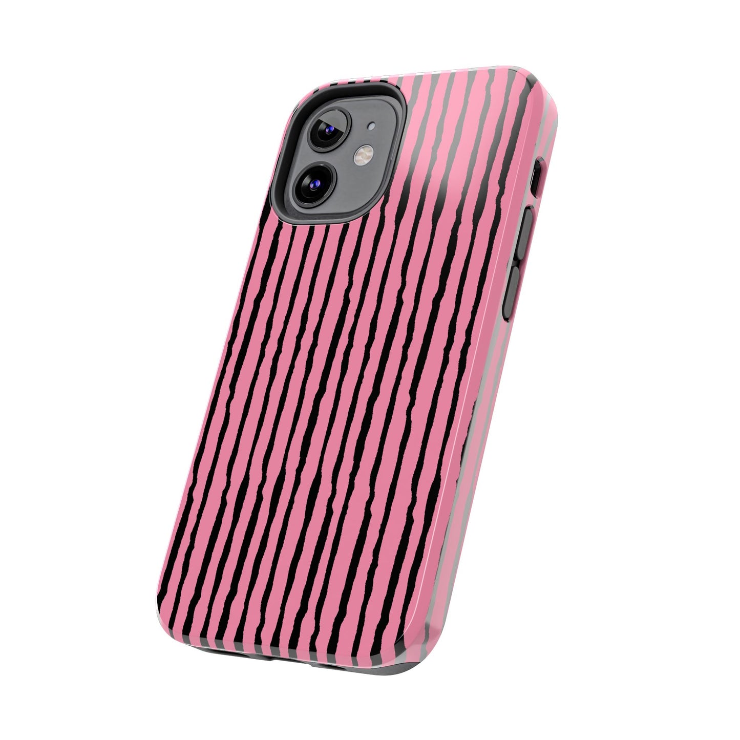 Sorta Stripe Pink / Black Phone Case