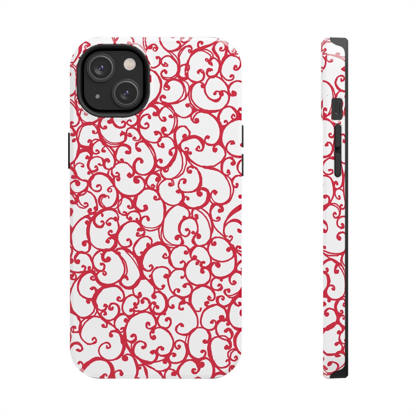 Scrollie White / Red Phone Case