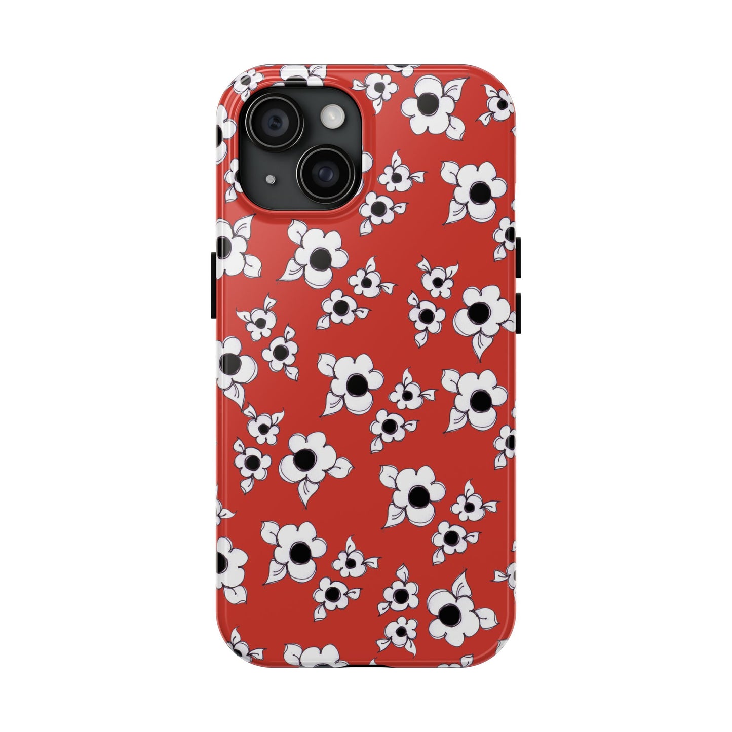 Daisy Cluster Red / Black Phone Case