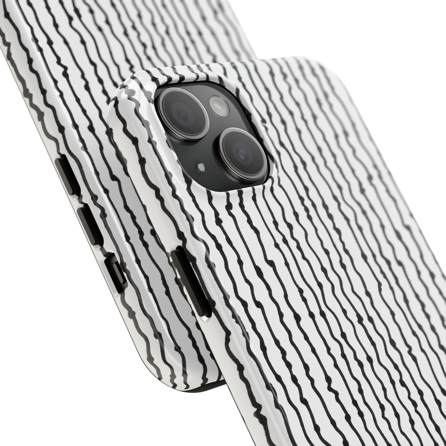 Faux Seersucker White / Black Phone Case