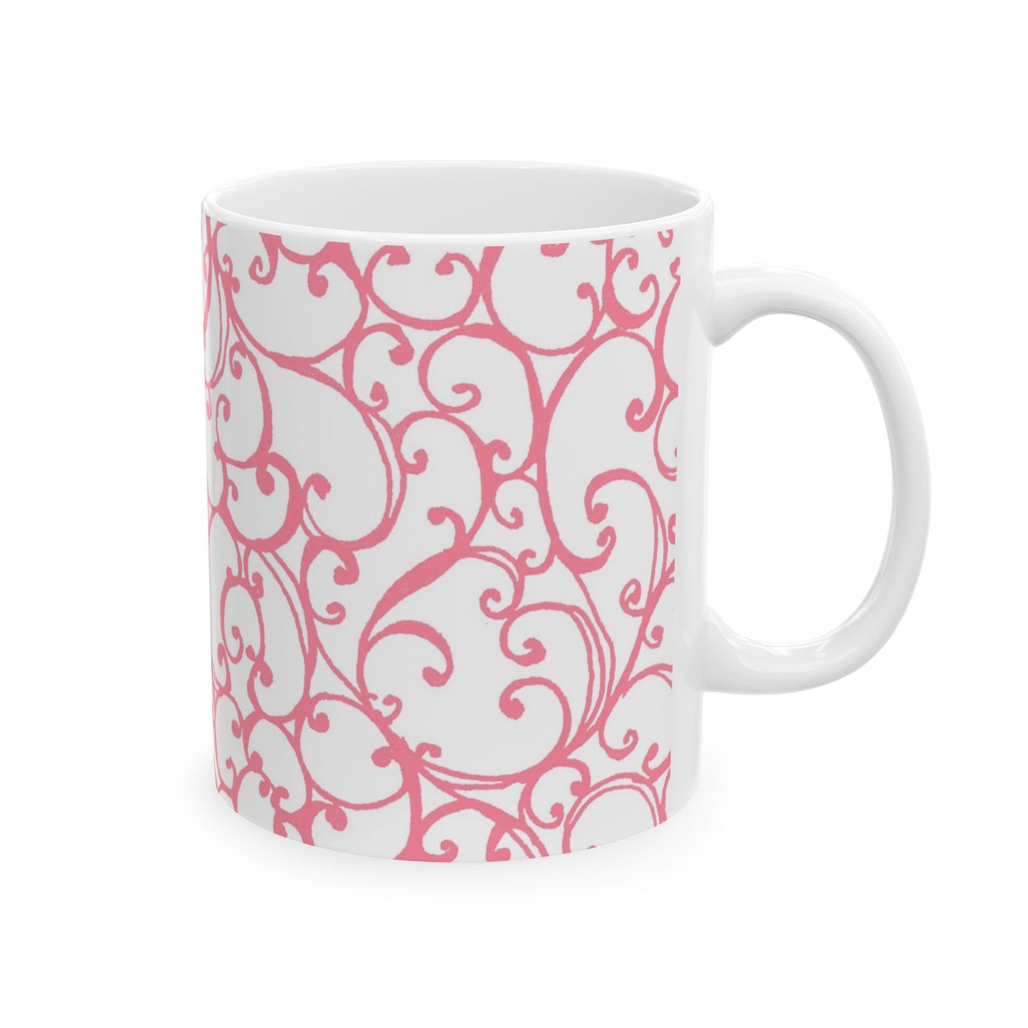 Scrollie White / Pink Cup