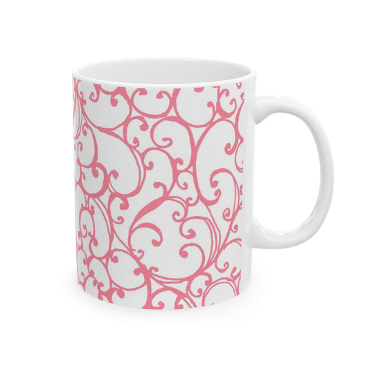 Scrollie White / Pink Cup