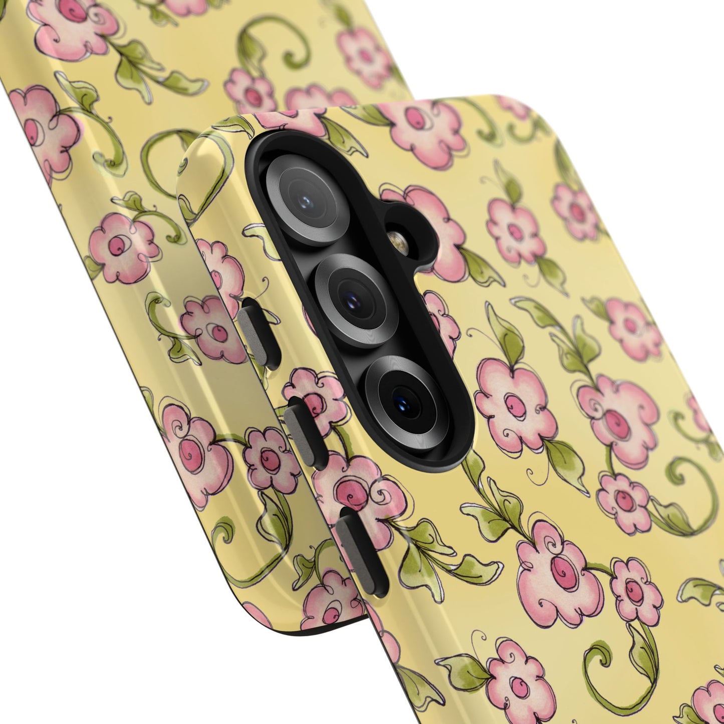 Scroll Daisies Yellow / Peach Phone Case