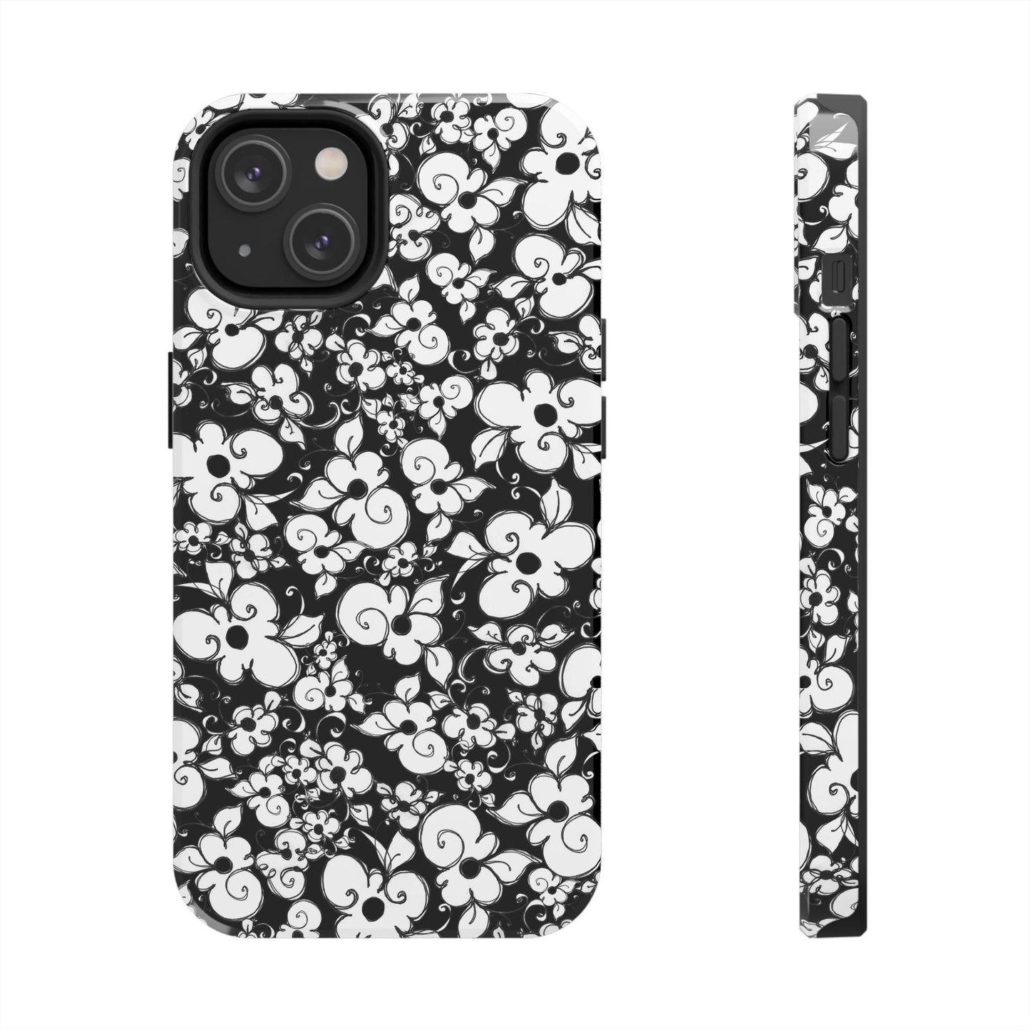 Dog Daisies Black Phone Case