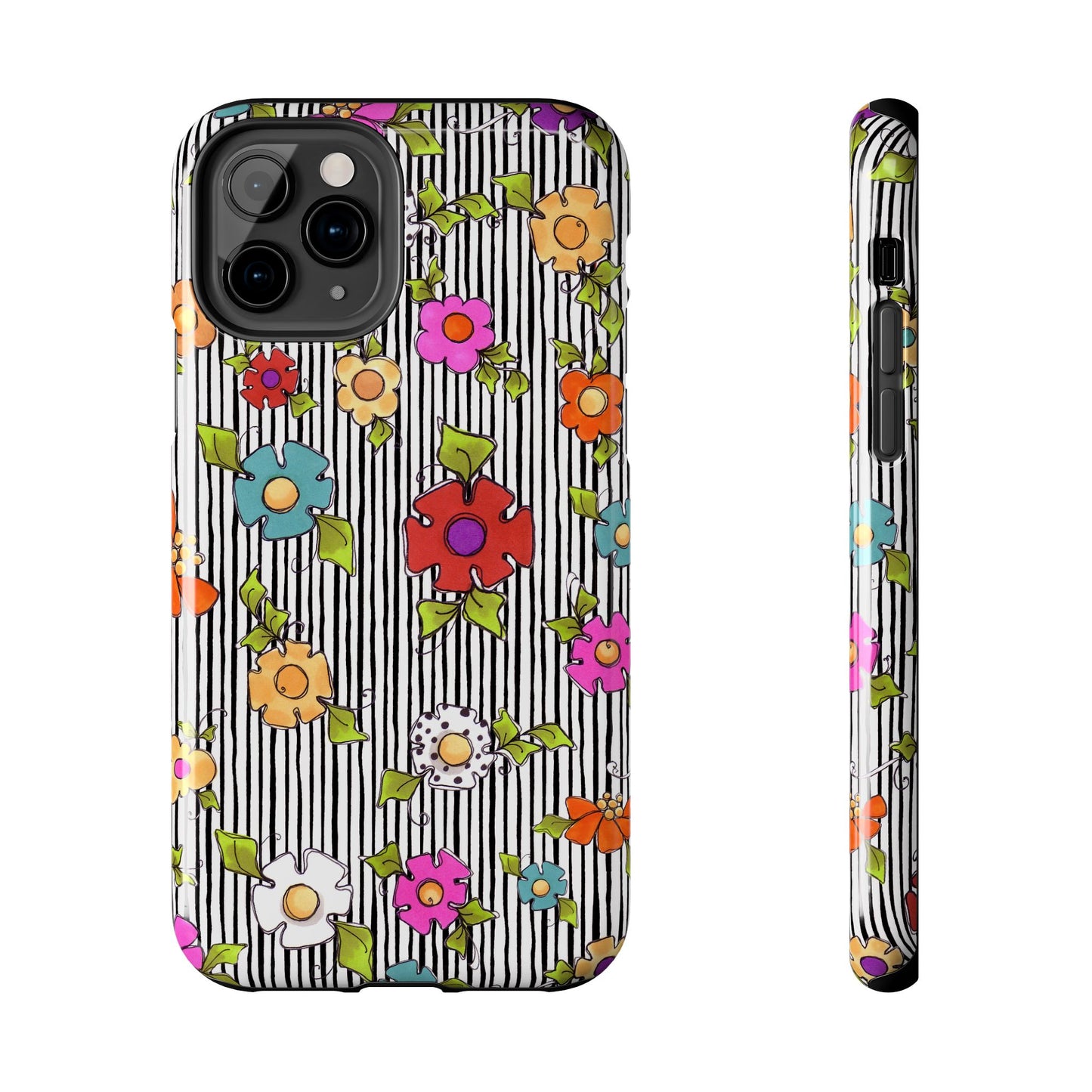 Dog Blooms White / Black Phone Case