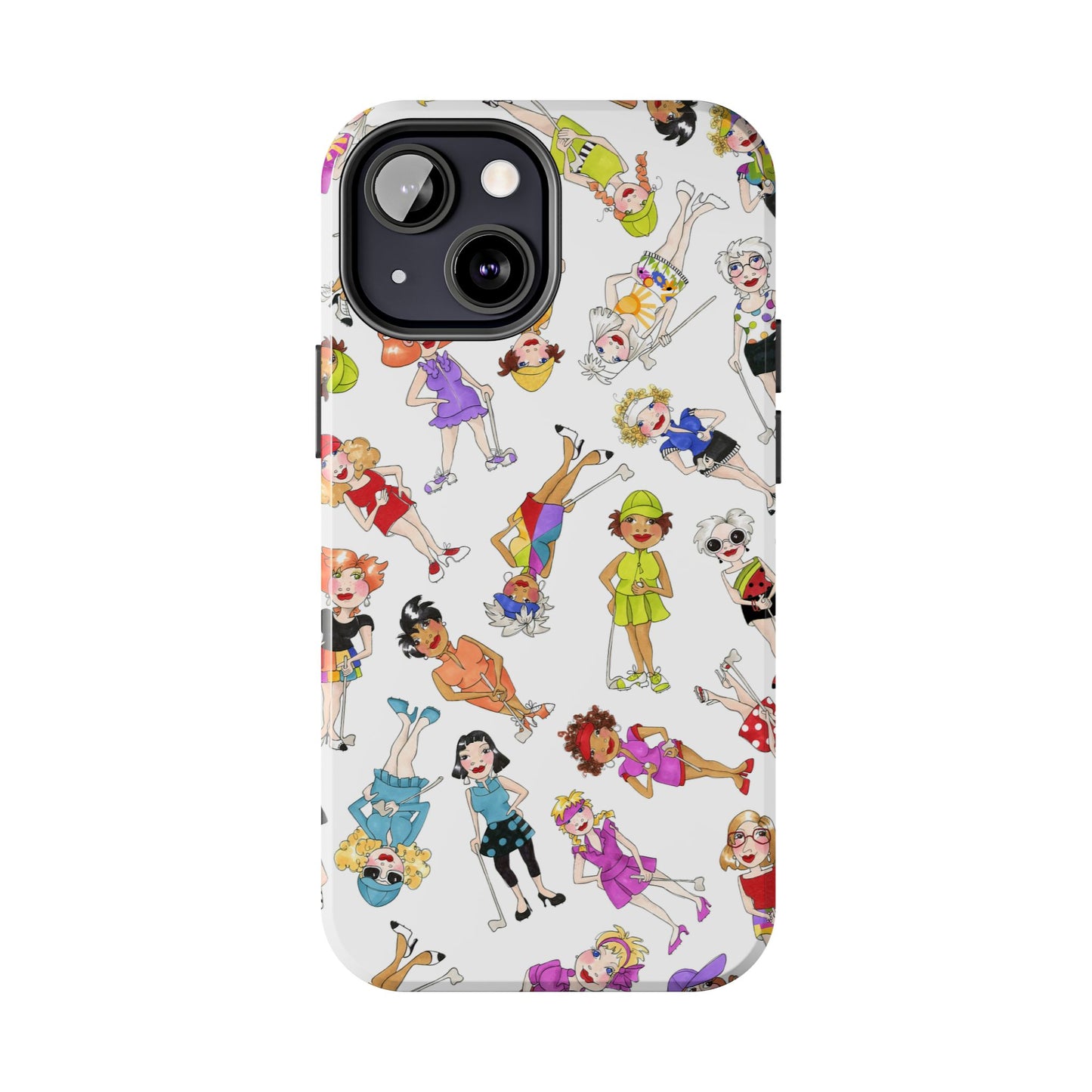 Tossed Golfer Girls White Phone Case