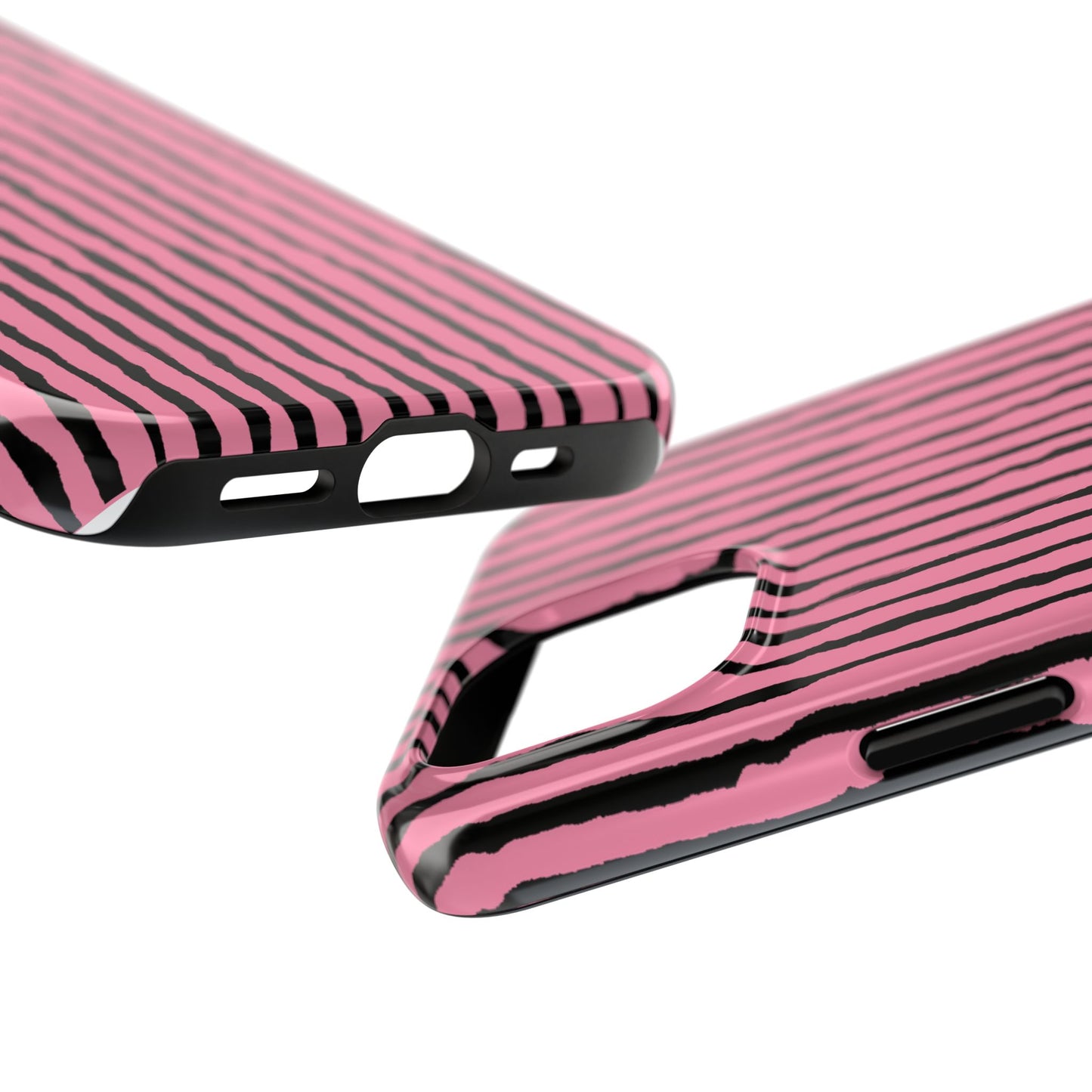 Sorta Stripe Pink / Black Phone Case
