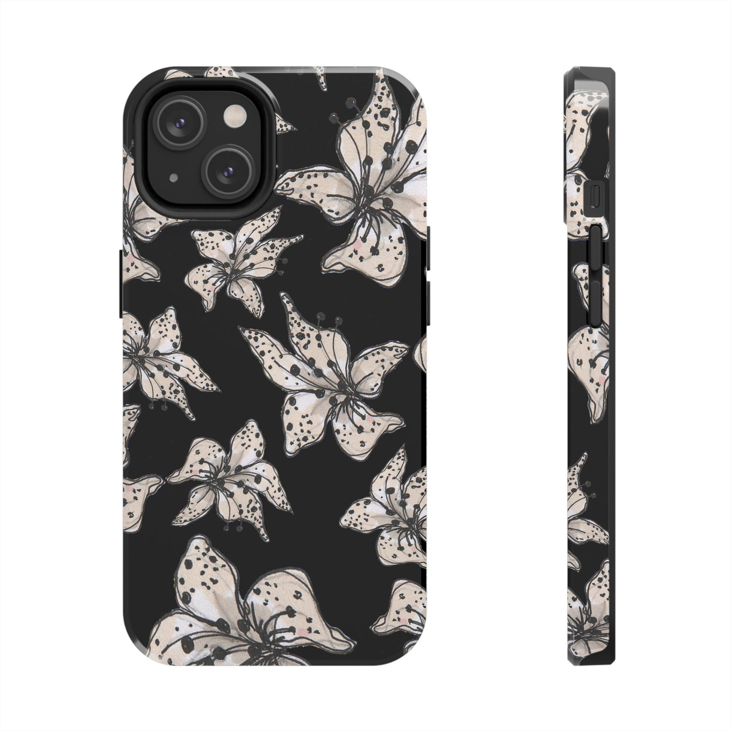 Spotted Lilies Black Phone Case