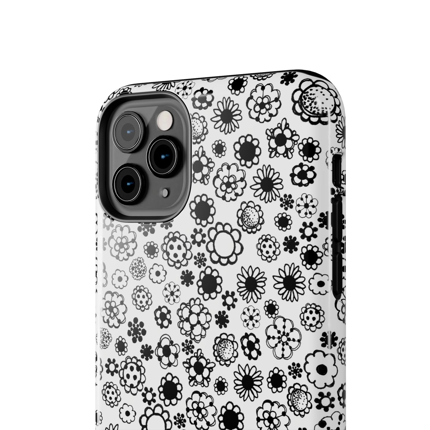 Posie Dots White / Black Phone Case