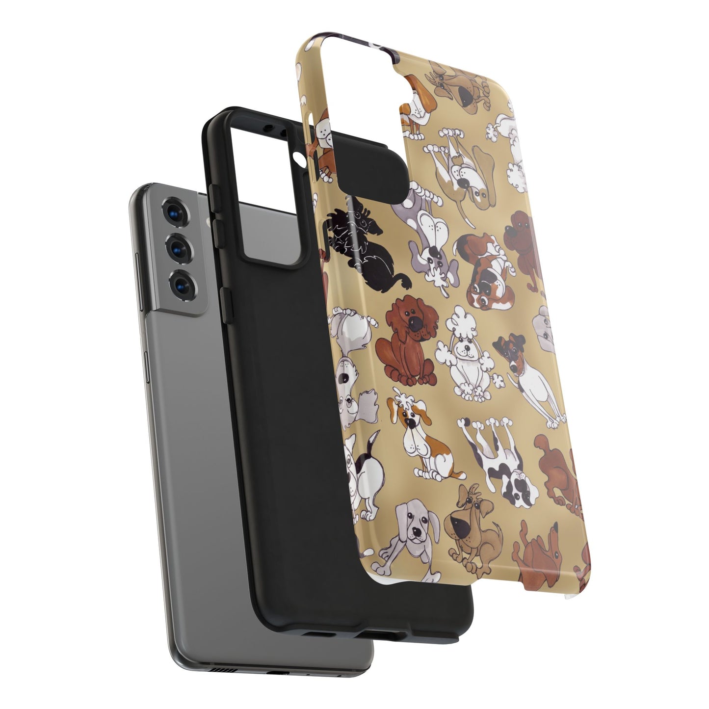 Tossed Doggies Tan Phone Case