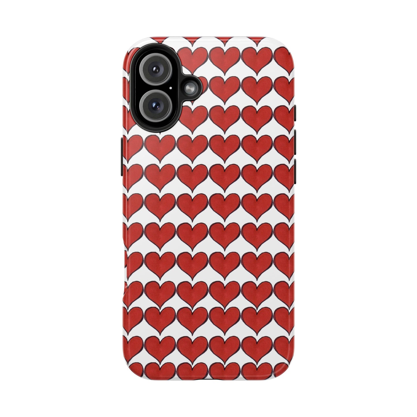 Heartbeats White / Red Phone Case