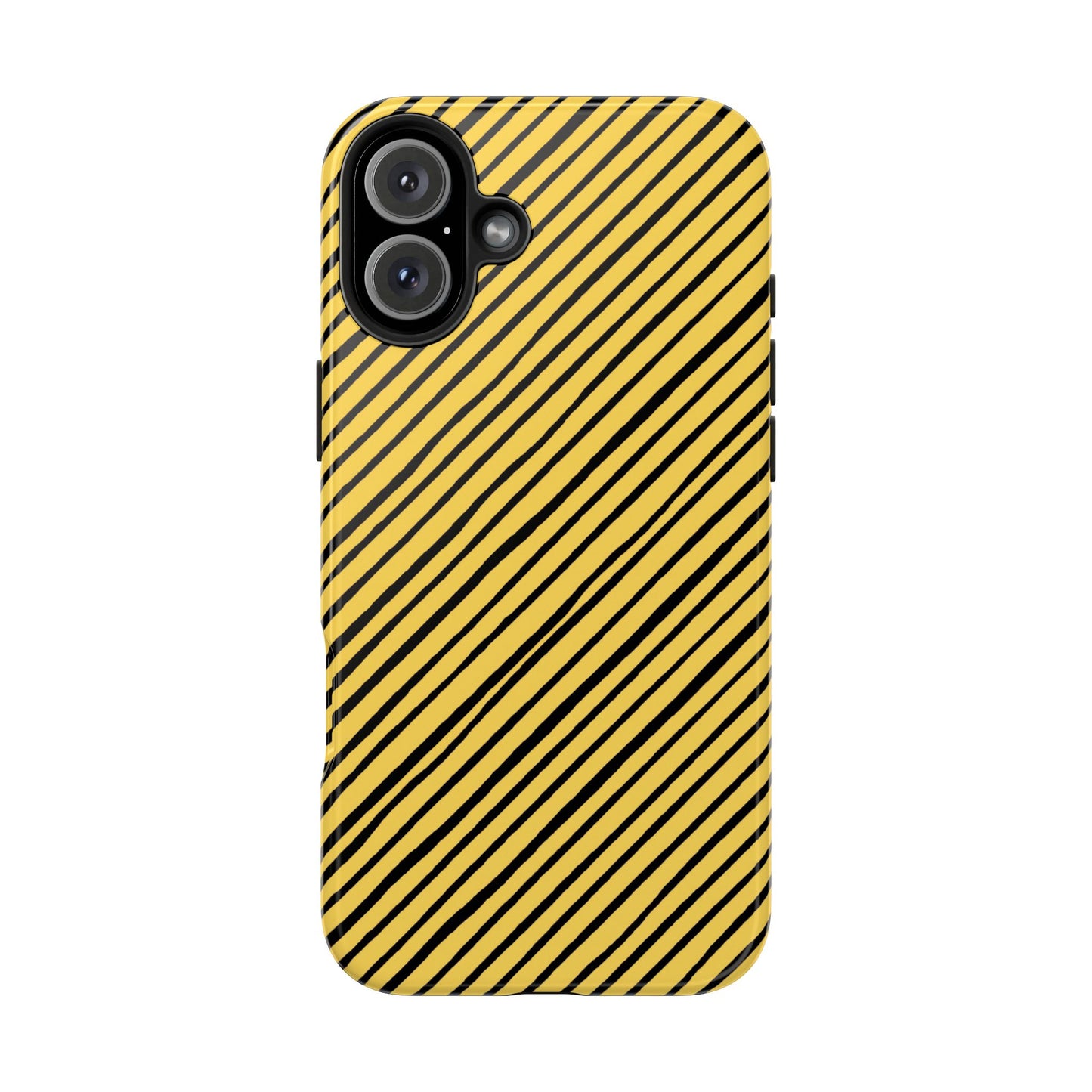 Quirky Bias Stripe Yellow / Black Phone Case