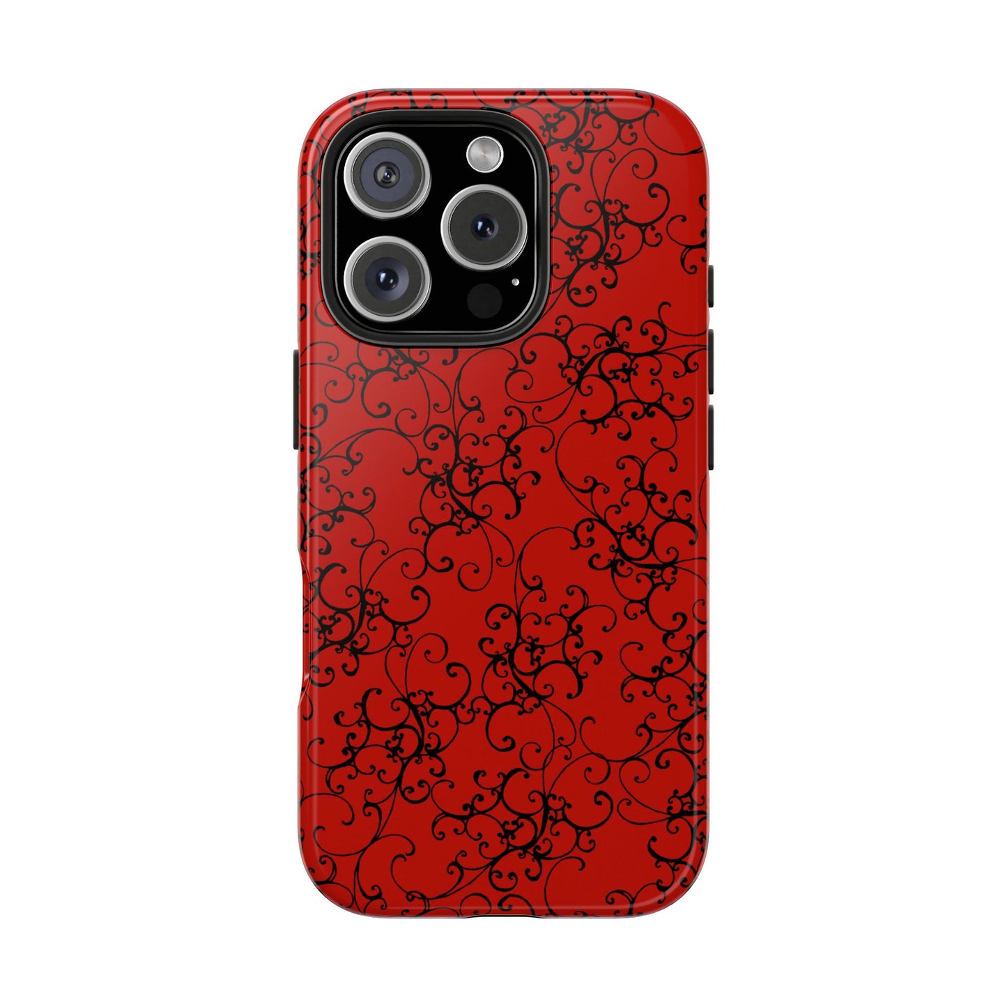 Elegant Scroll Red / Black Phone Case