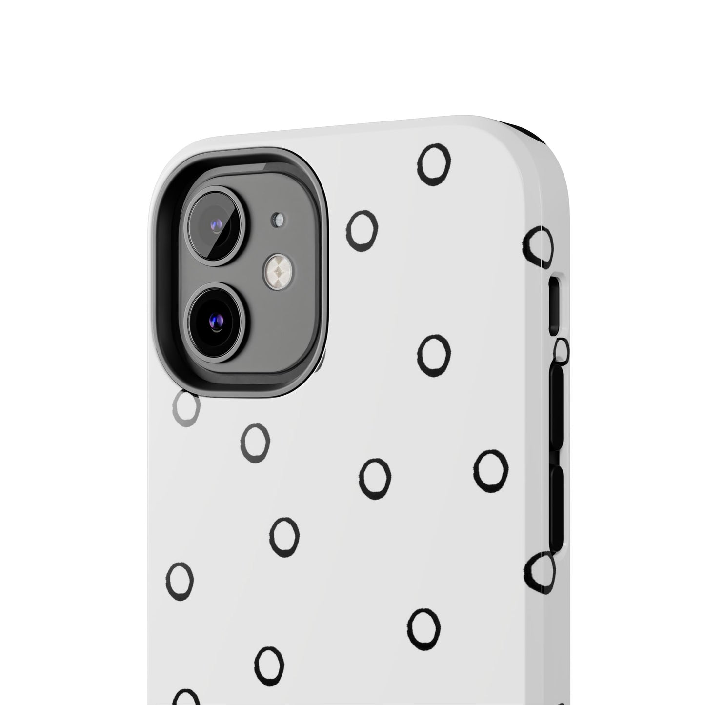 Open Dots White / Black Phone Case