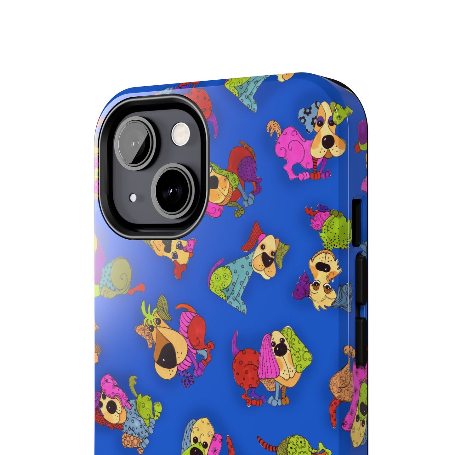 Tossed Happy Dogs Blue Phone Case