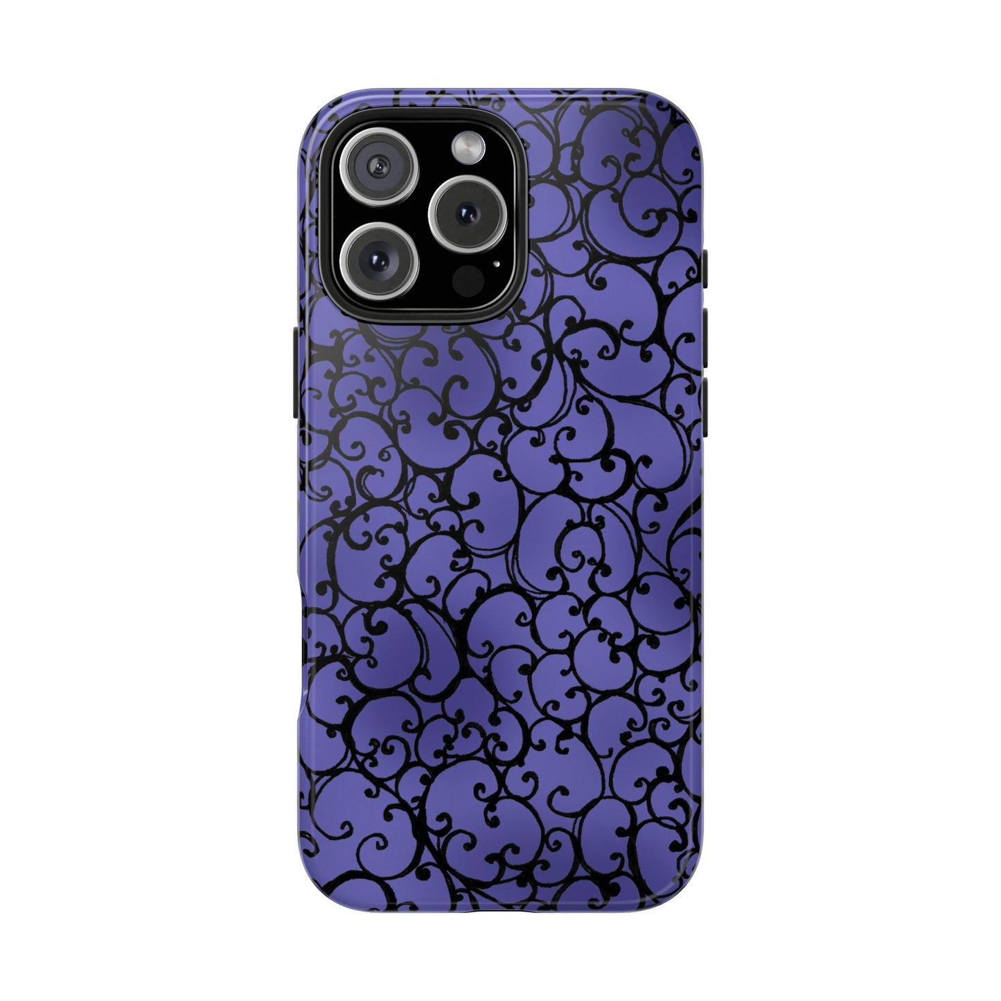 Scrollie Violet / Black Phone Case