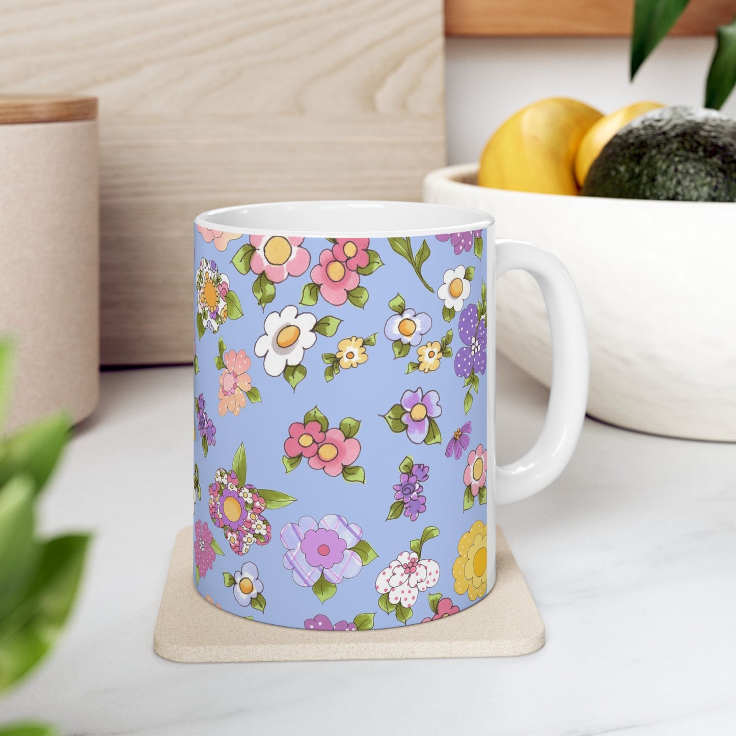 Flowery Blue Cup
