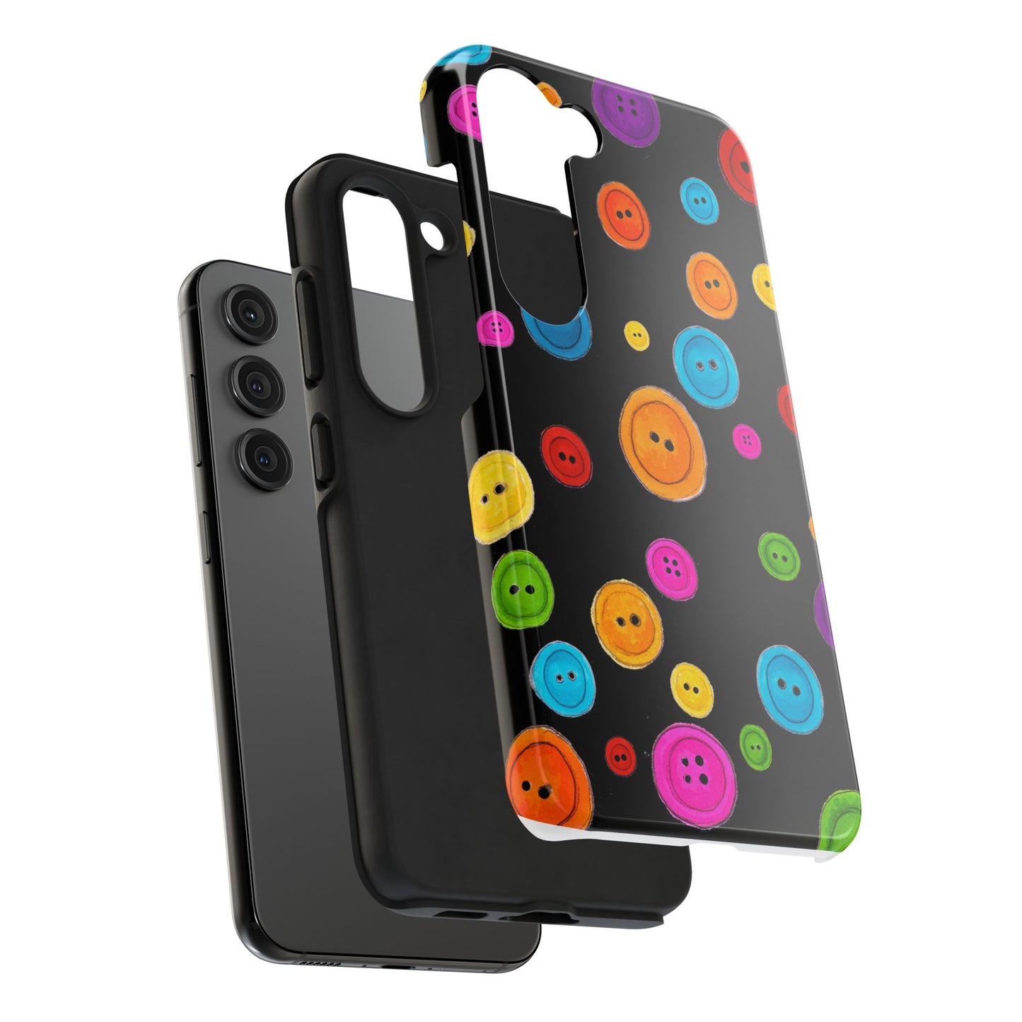 Button Dots Black Phone Case