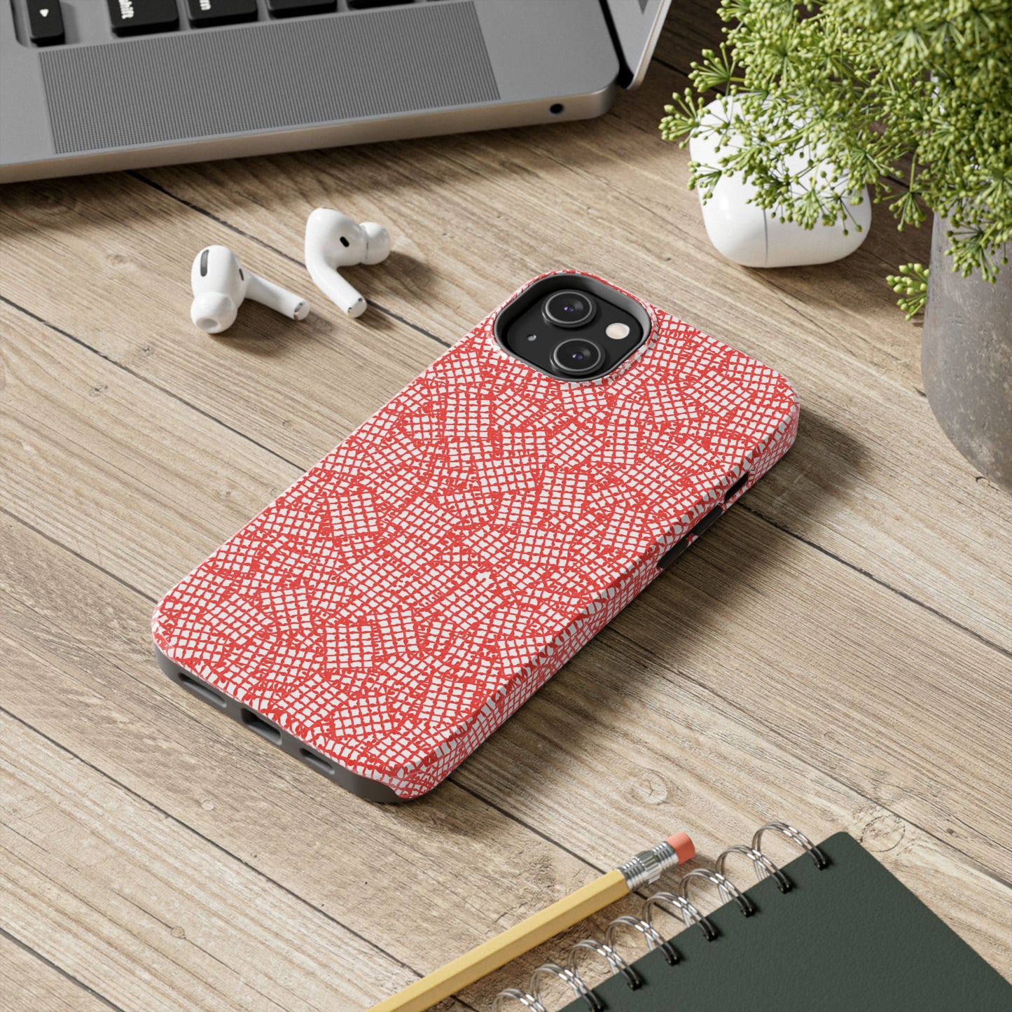 Check Patch Small Red Phone Case