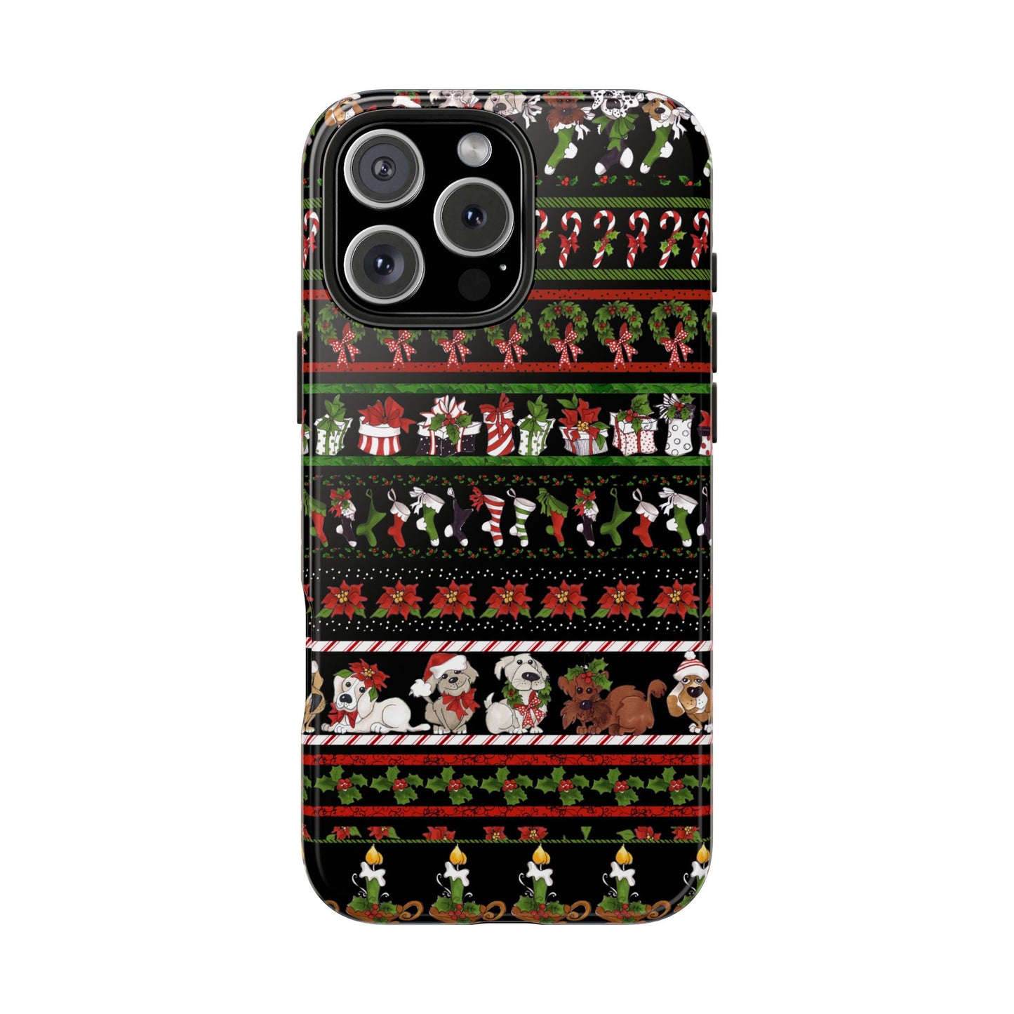 Holiday Borders Black Phone Case