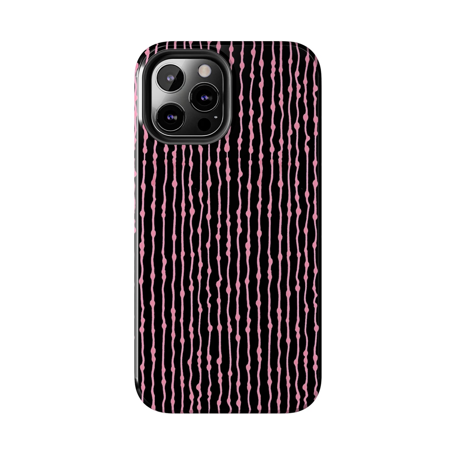 Faux Seersucker Black / Pink Phone Case