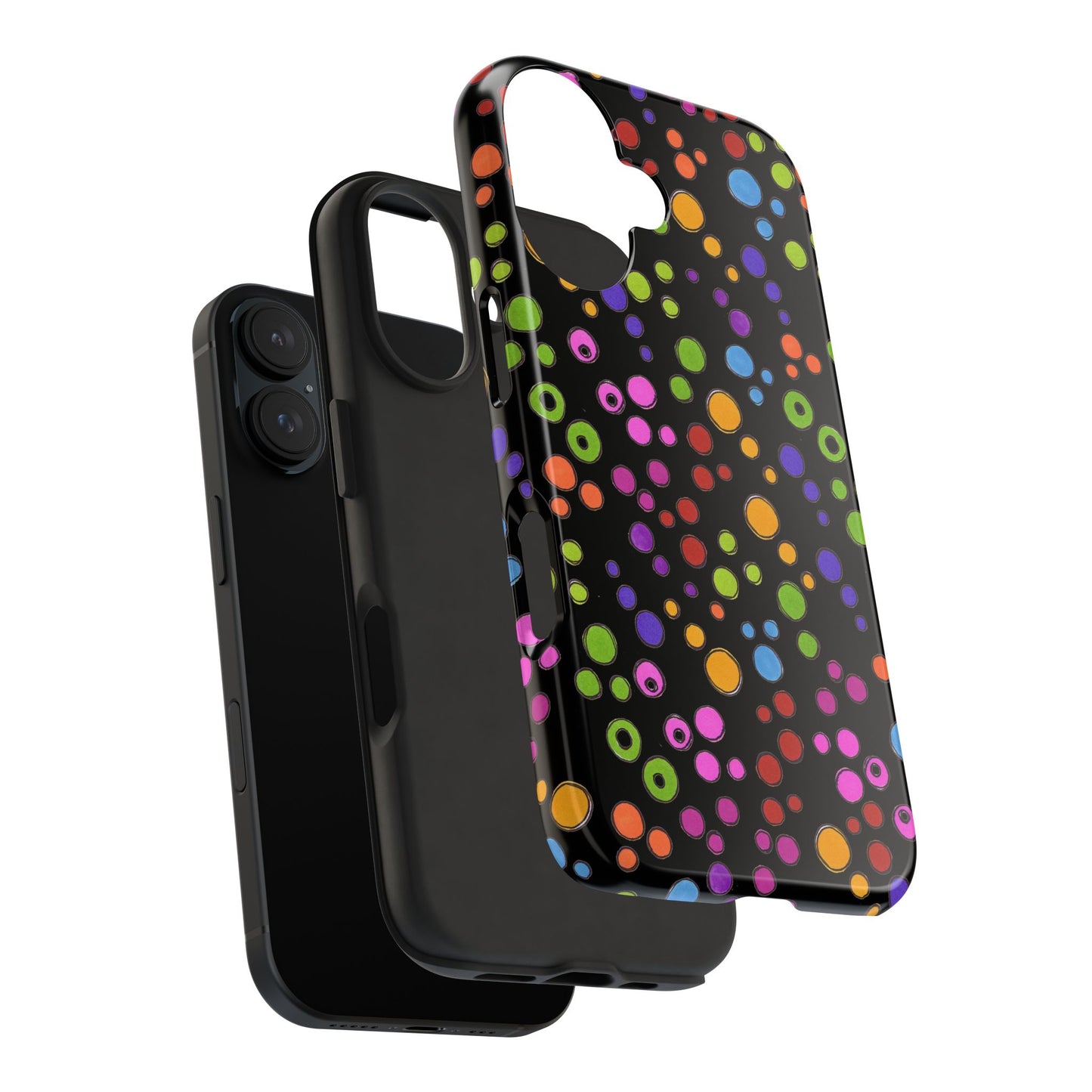 Dog Dots Black / Multi Phone Case