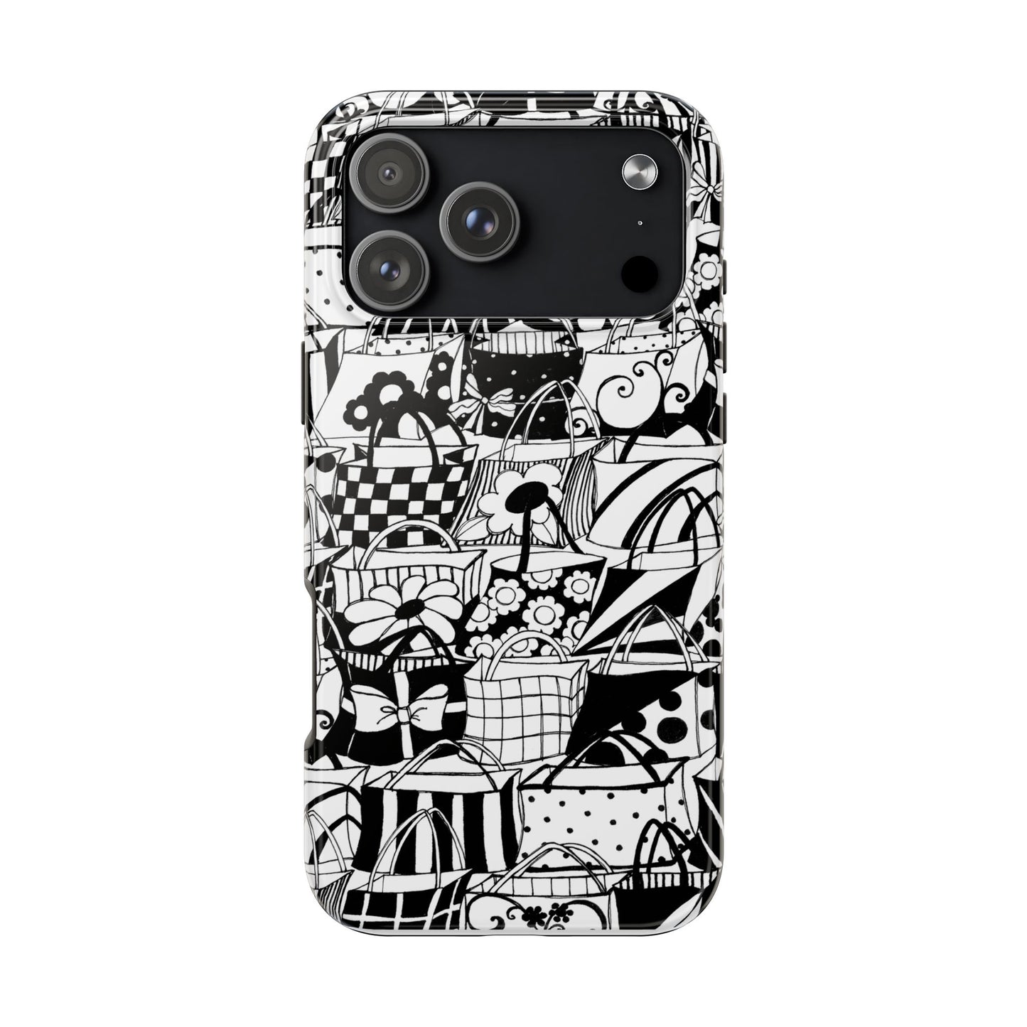 Totally Black / White Phone Case