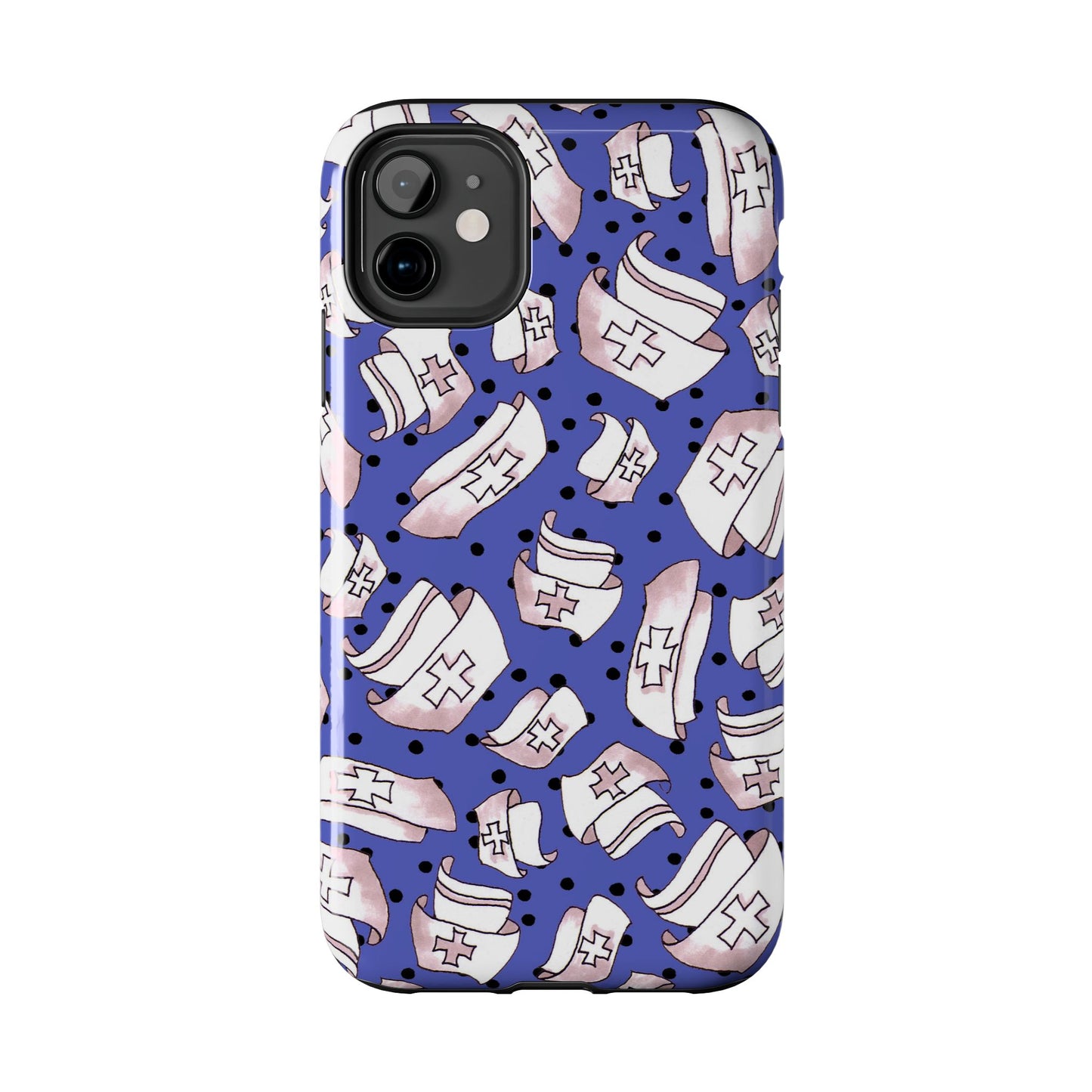 Med Hats Blue / Black Phone Case