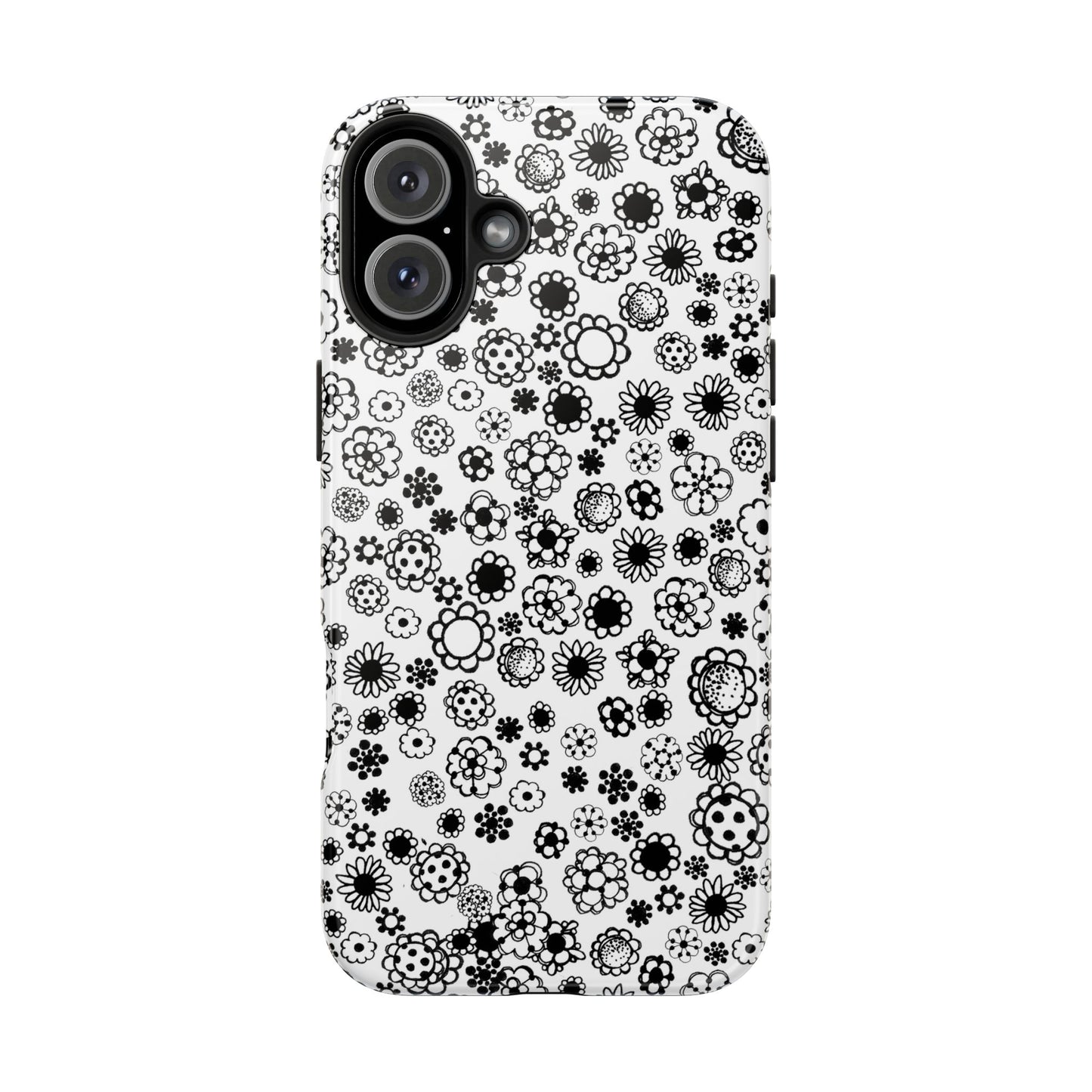 Posie Dots White / Black Phone Case