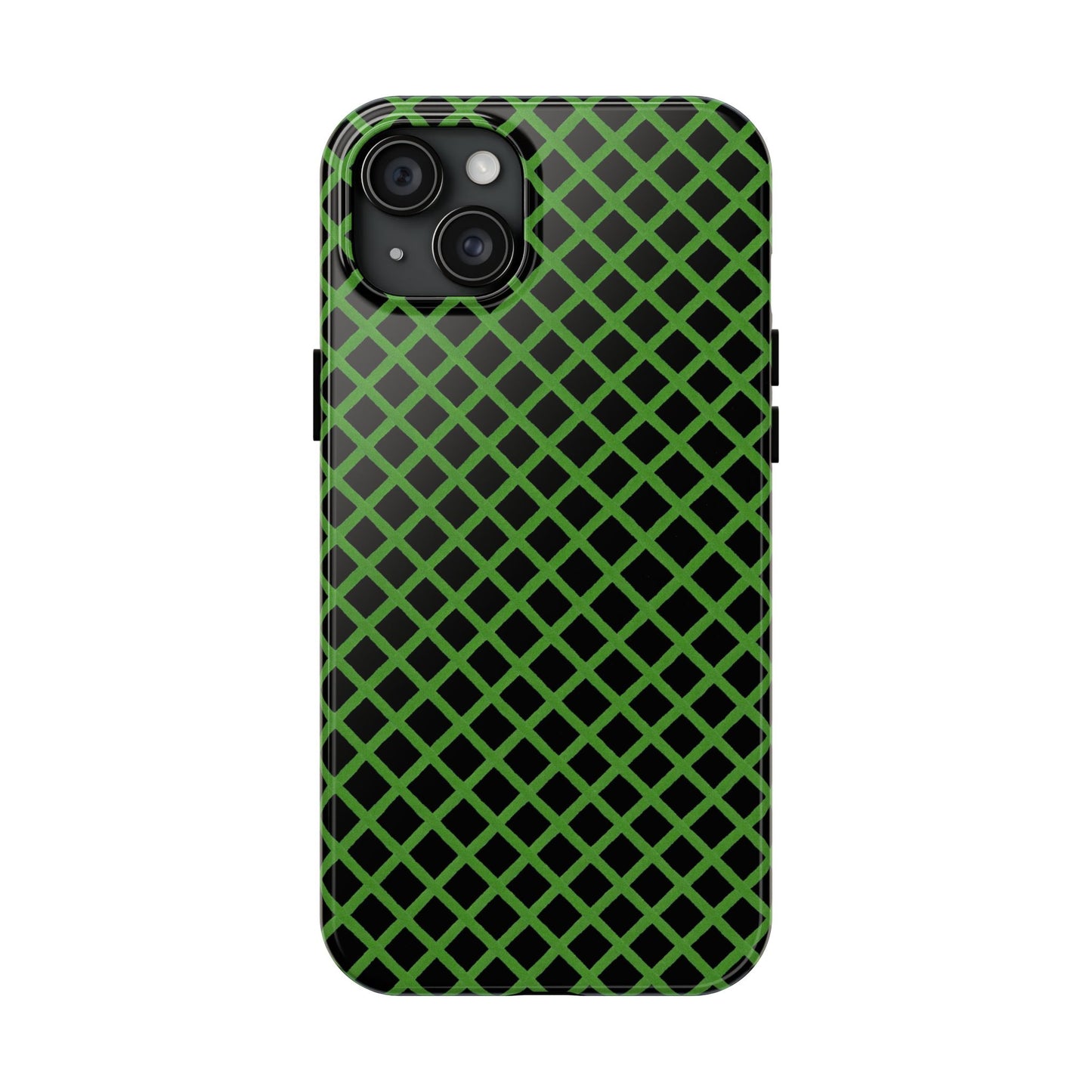 Trellis Green / Black Phone Case