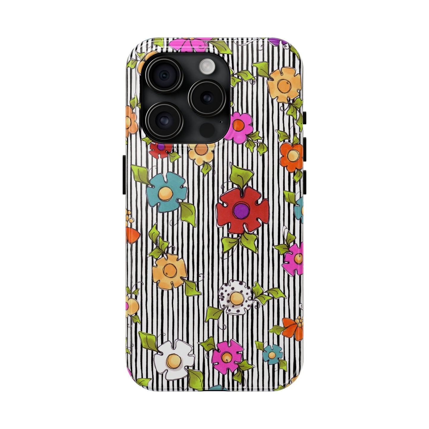 Dog Blooms White / Black Phone Case