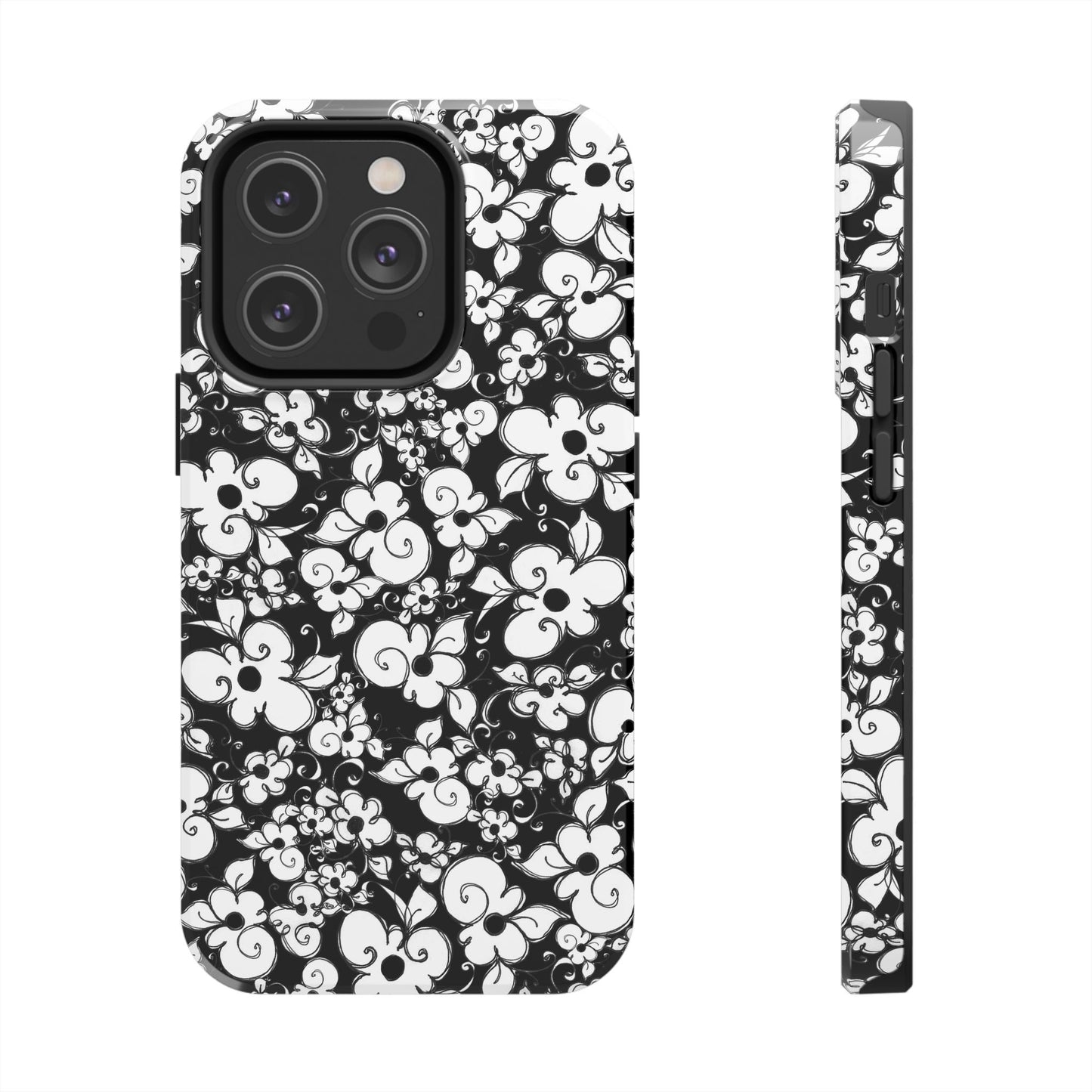 Dog Daisies Black Phone Case