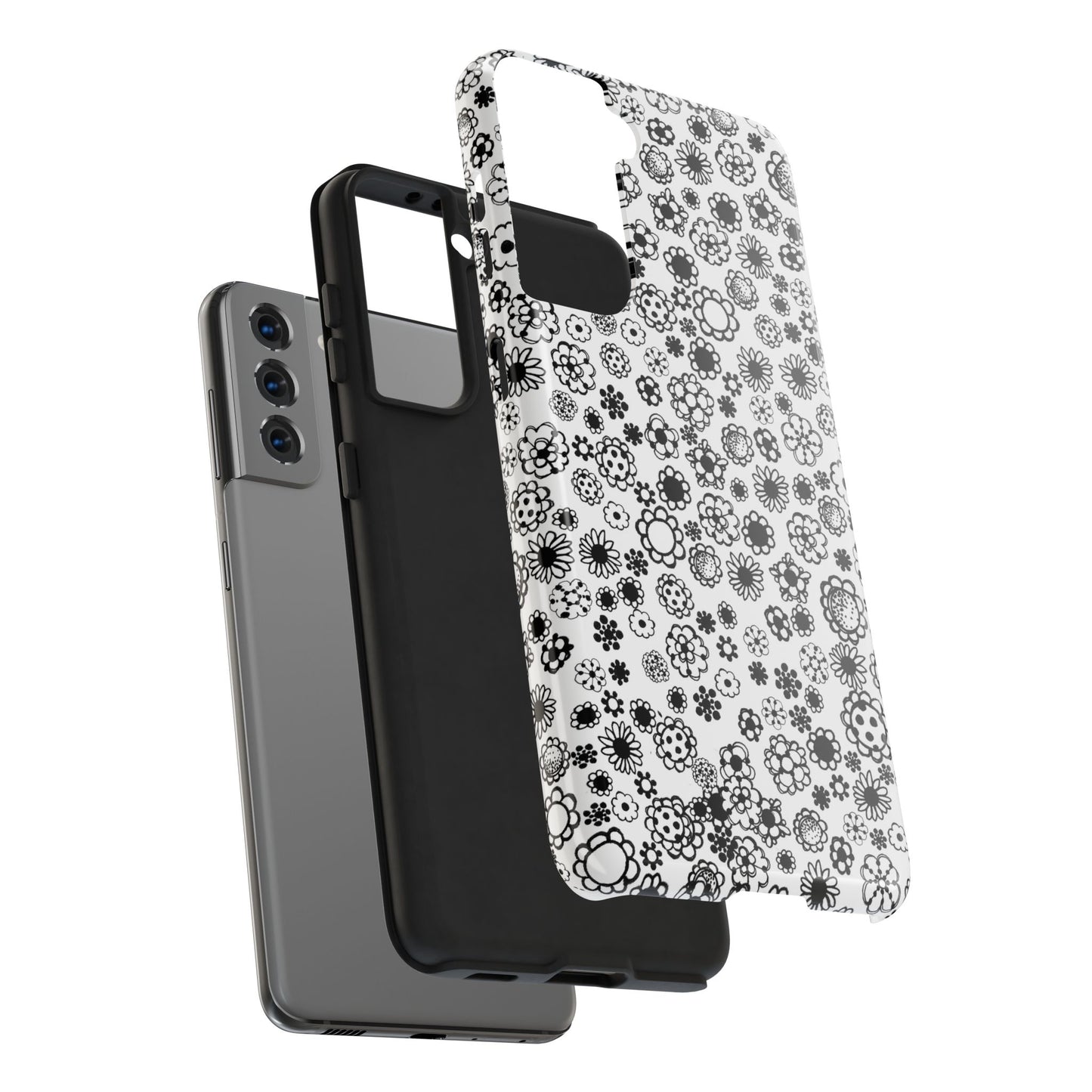 Posie Dots White / Black Phone Case