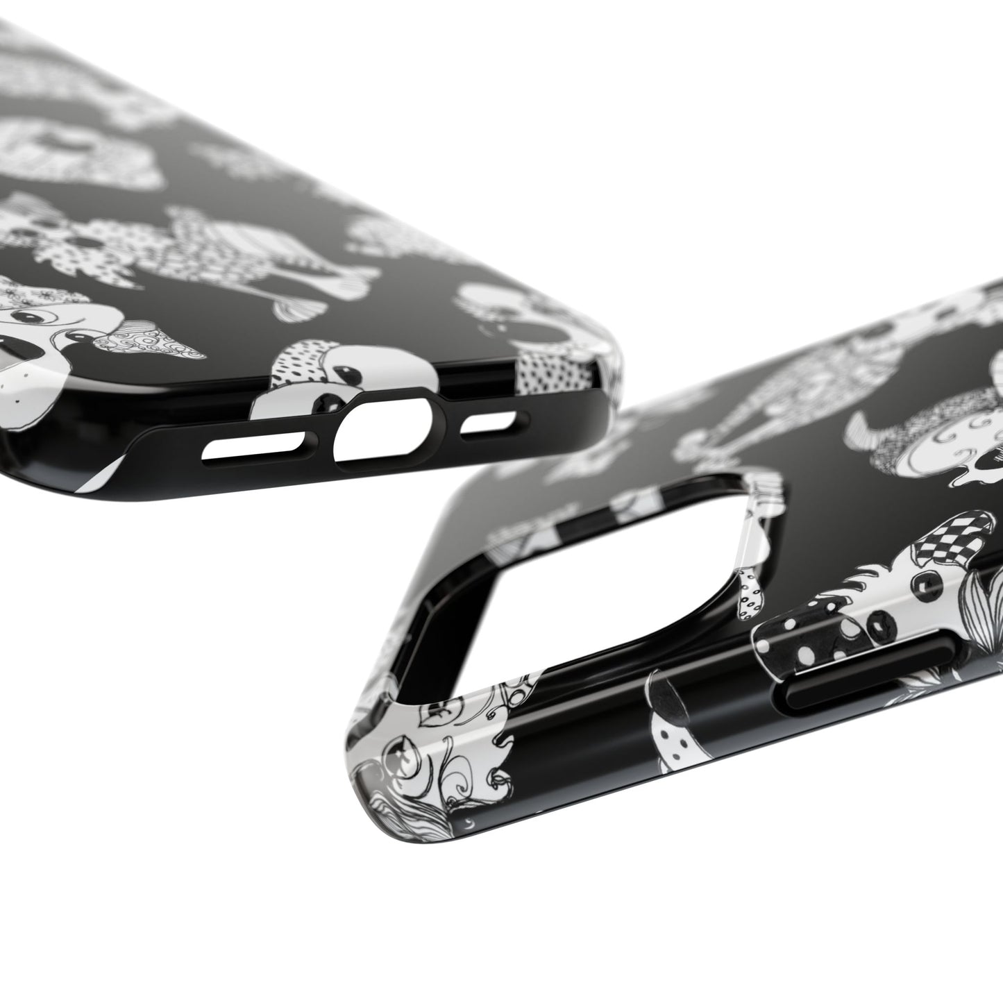Doodle Dogs Black Phone Case
