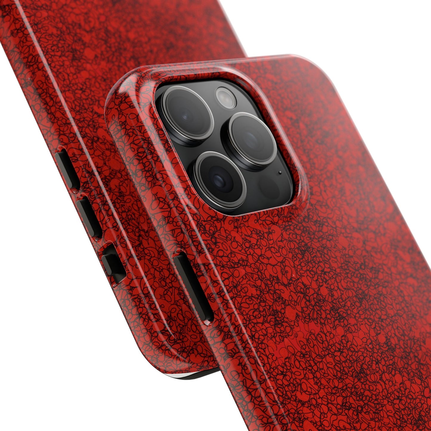 Scribble Red / Black Phone Case