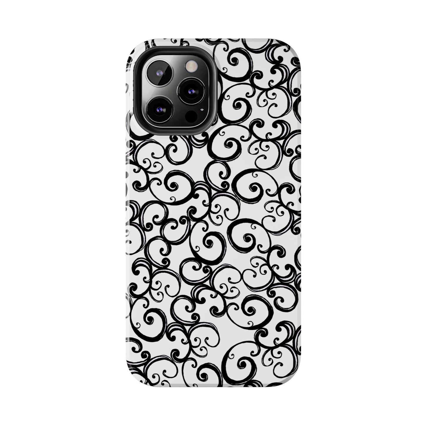 Curls White / Black Phone Case