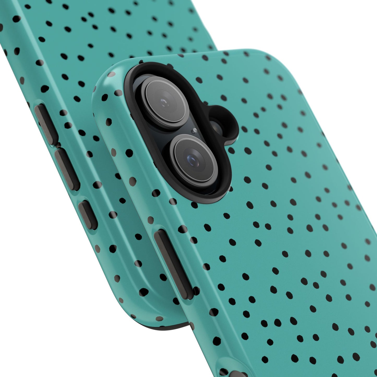 Dinky Dots Turquoise / Black Phone Case