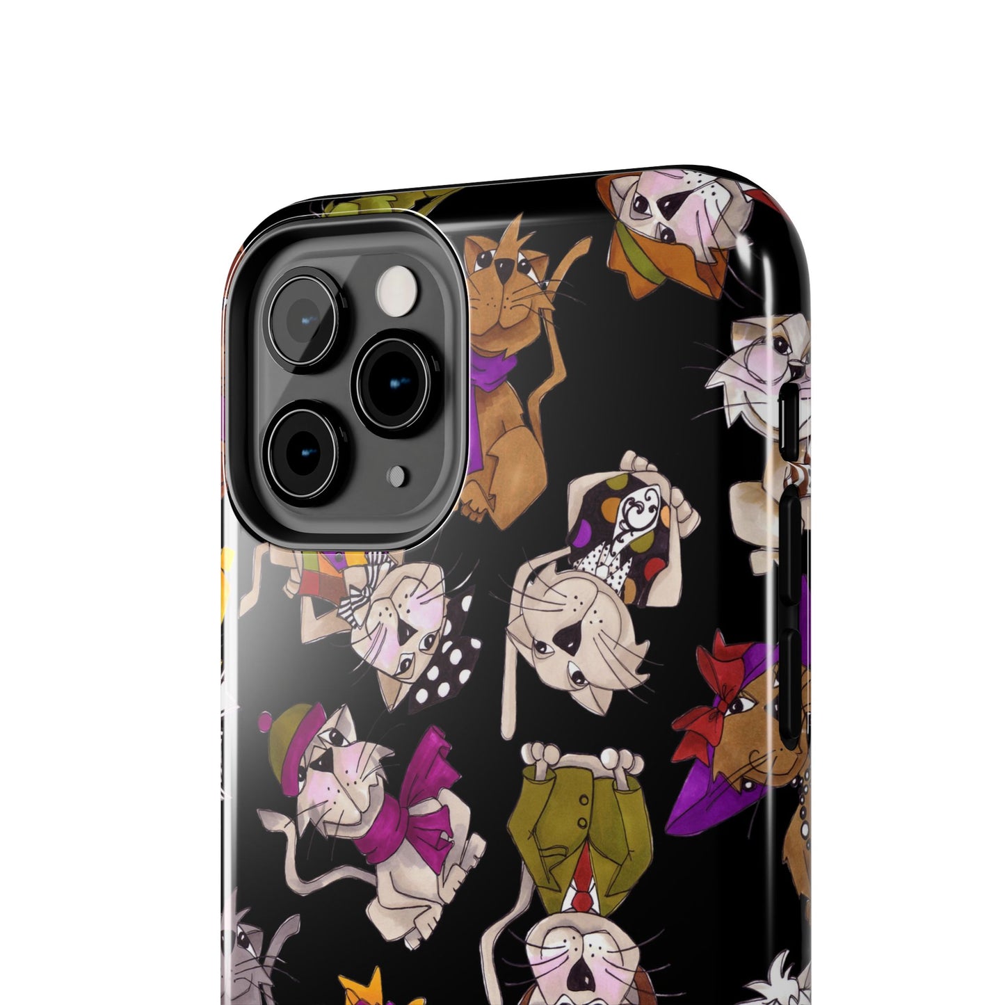 Spice Cats Tossed Black Phone Case