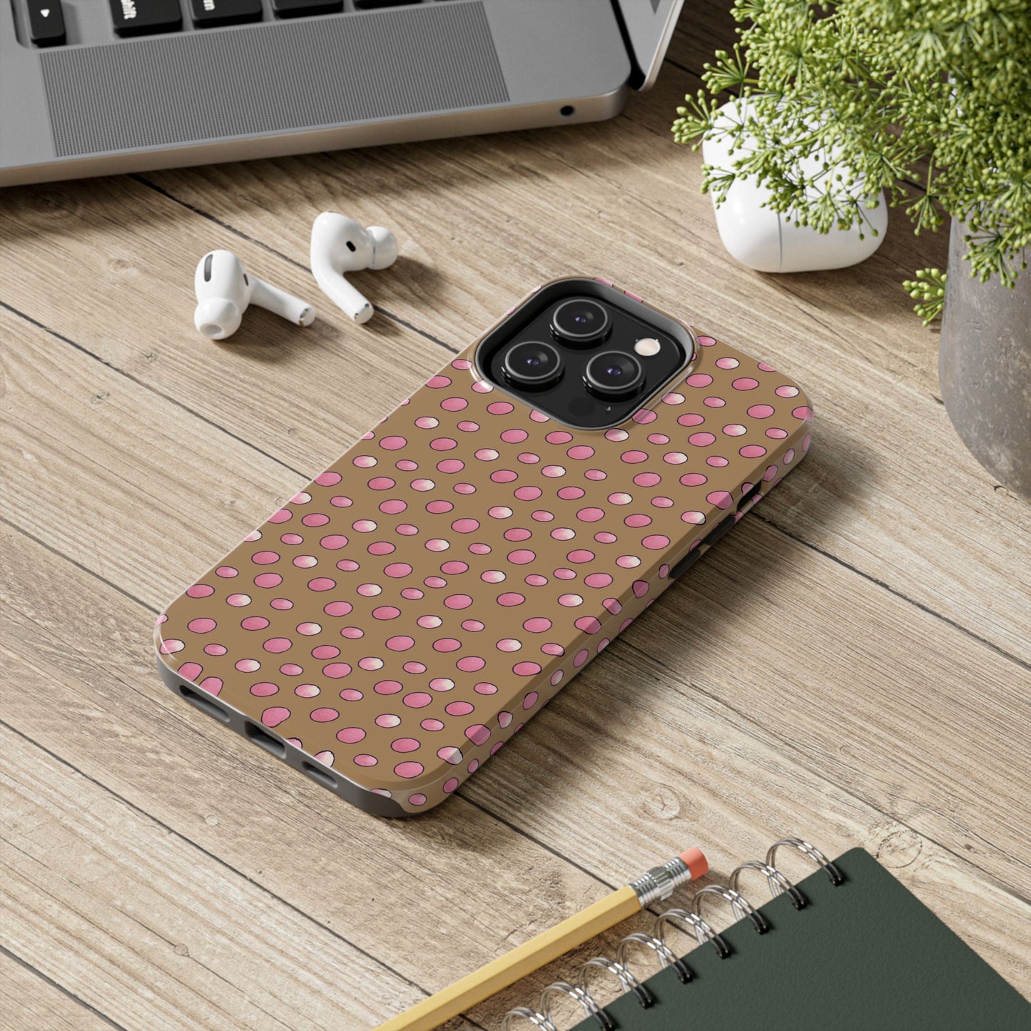 Egg Dots Chocolate / Pink Phone Case