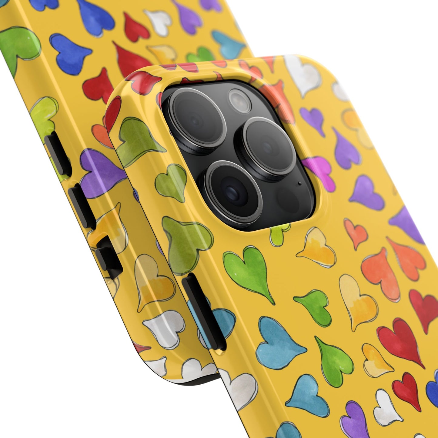 Happy Hearts Yellow Phone Case