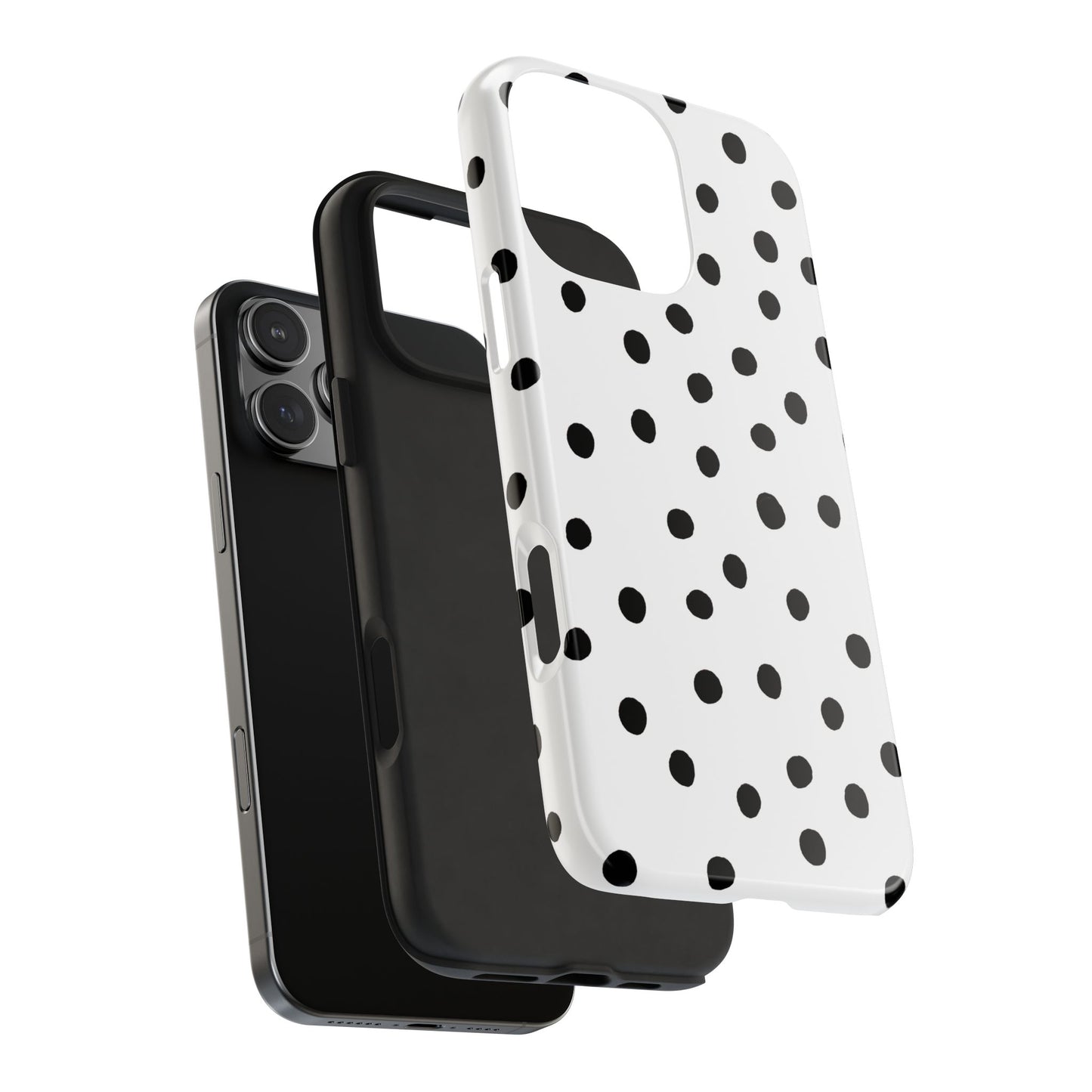 Dot White / Black Phone Case