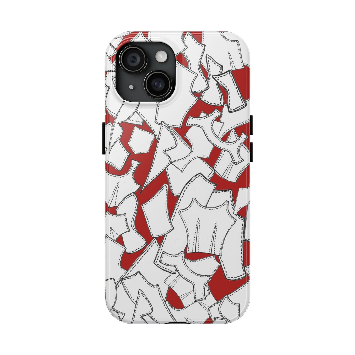 Pattern Pieces Red Phone Case