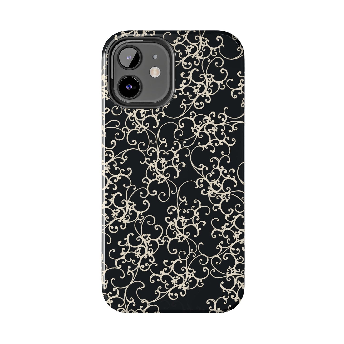 Elegant Scroll Black / Ivory Phone Case