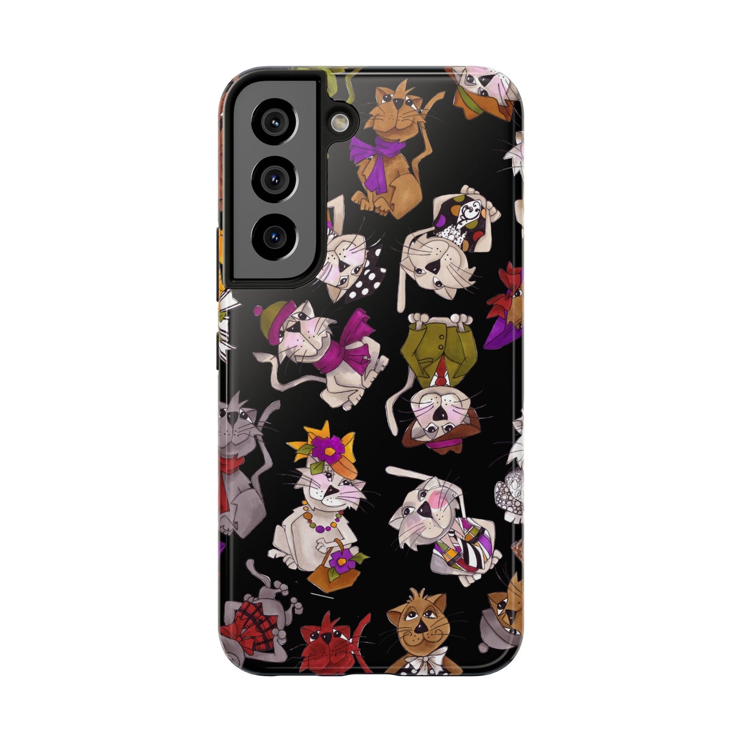 Spice Cats Tossed Black Phone Case