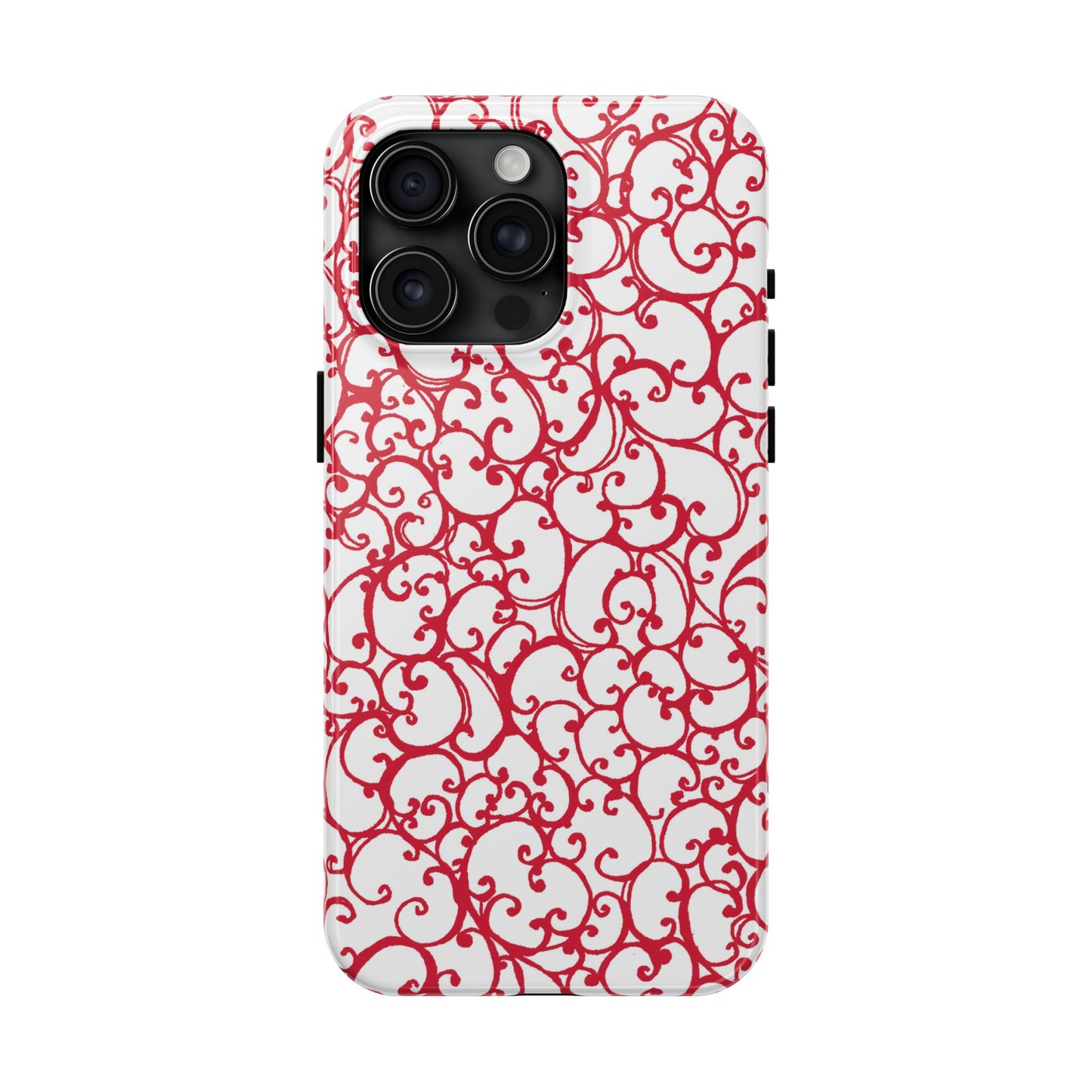 Scrollie White / Red Phone Case