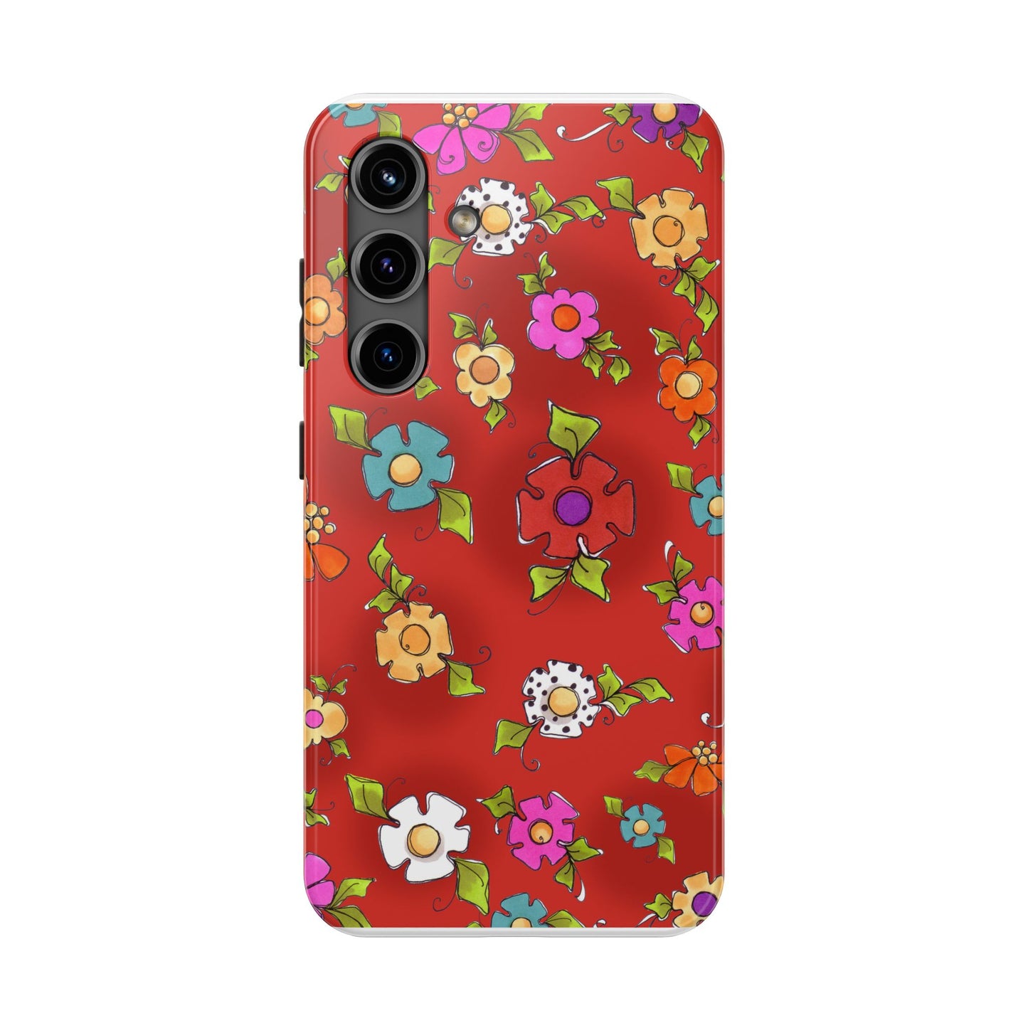 Happy Blooms Red Phone Case