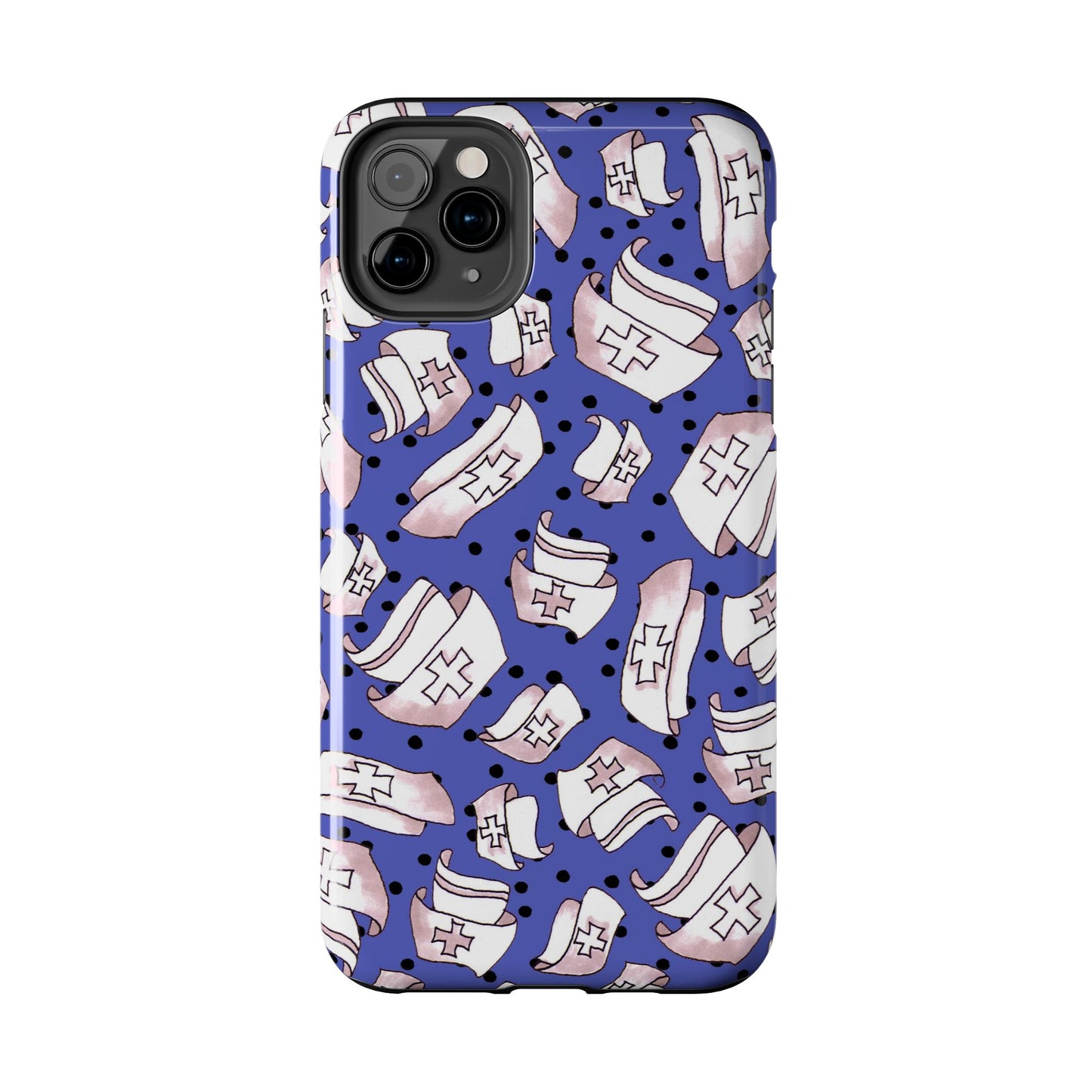 Med Hats Blue / Black Phone Case