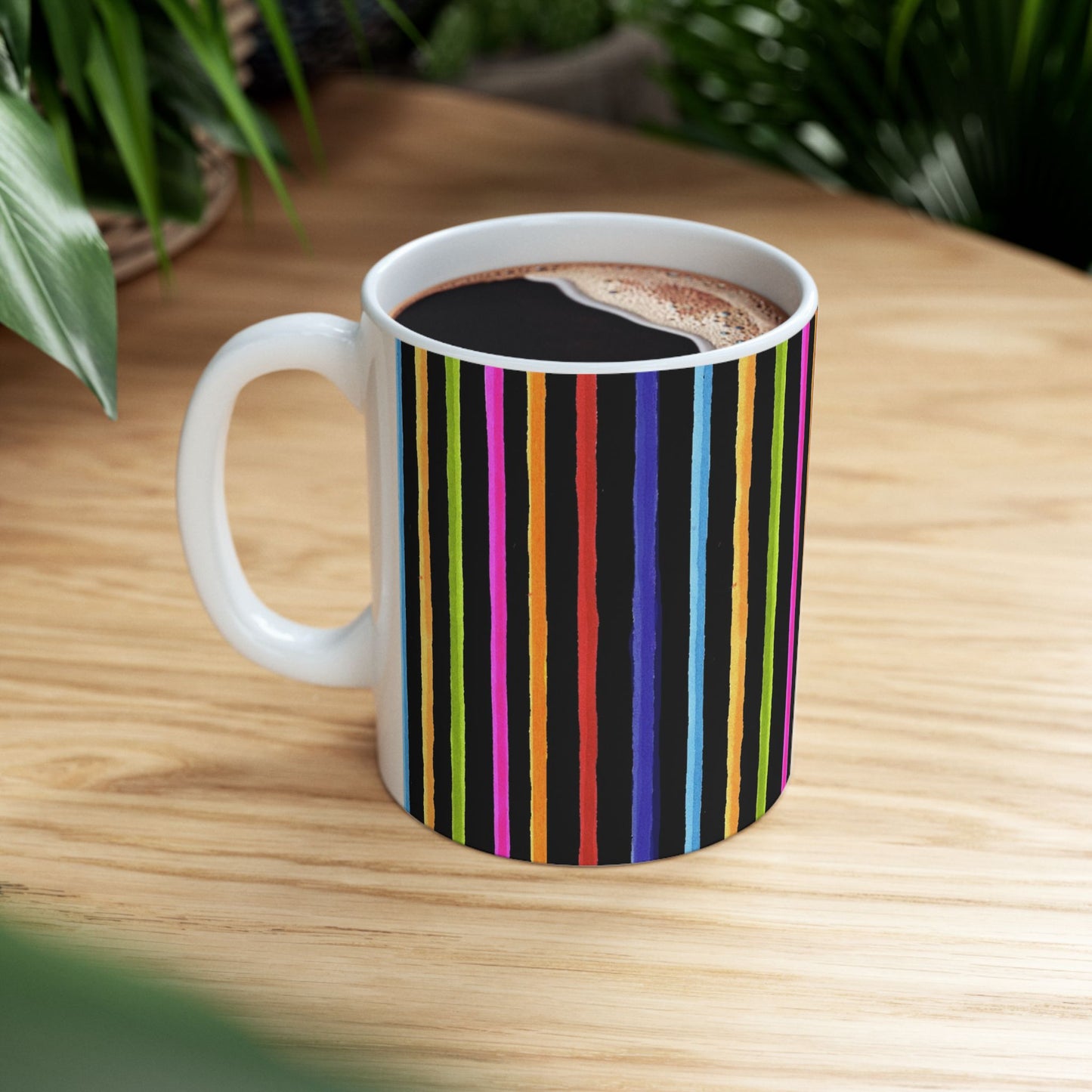 Happy Stripe Black Cup