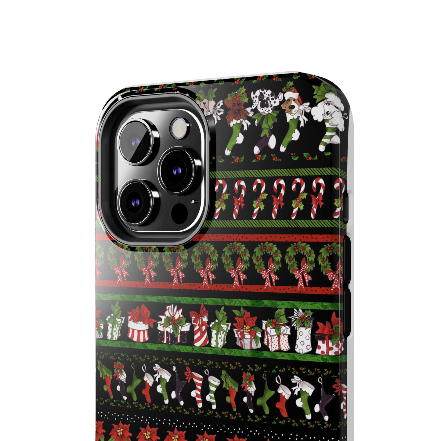 Holiday Borders Black Phone Case