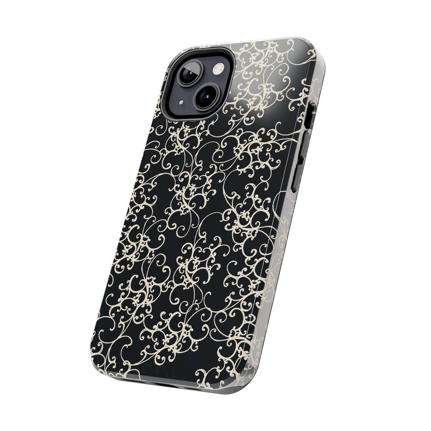 Elegant Scroll Black / Ivory Phone Case